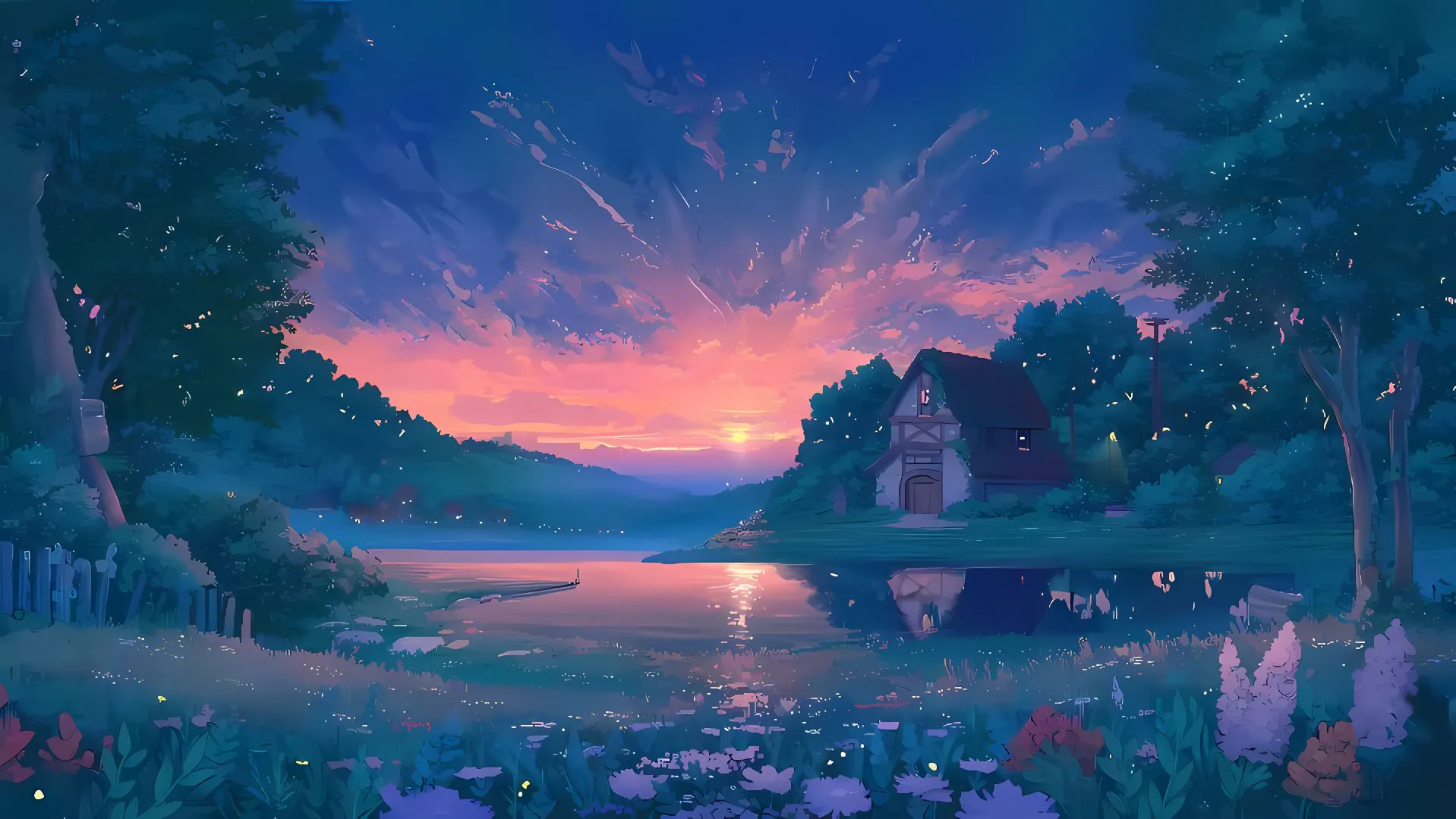 动漫 动漫场景 动漫傍晚场景 绘画 壁纸预览