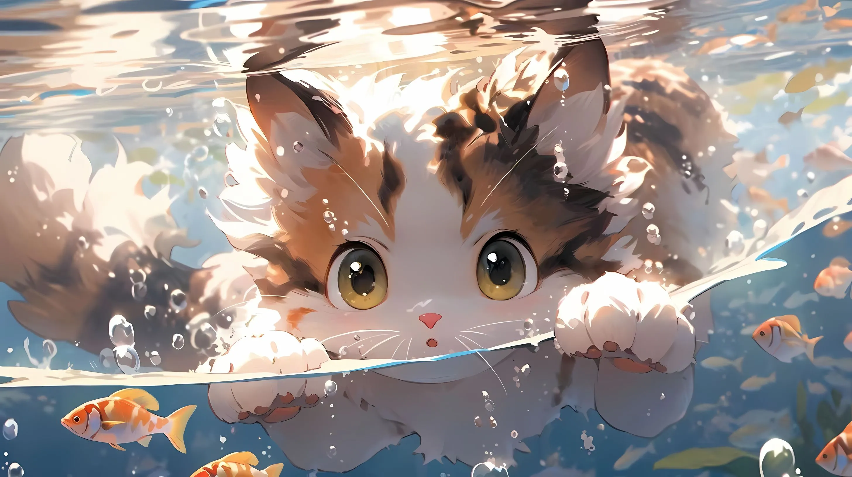 动漫 动物 唯美 可爱 小猫 壁纸预览