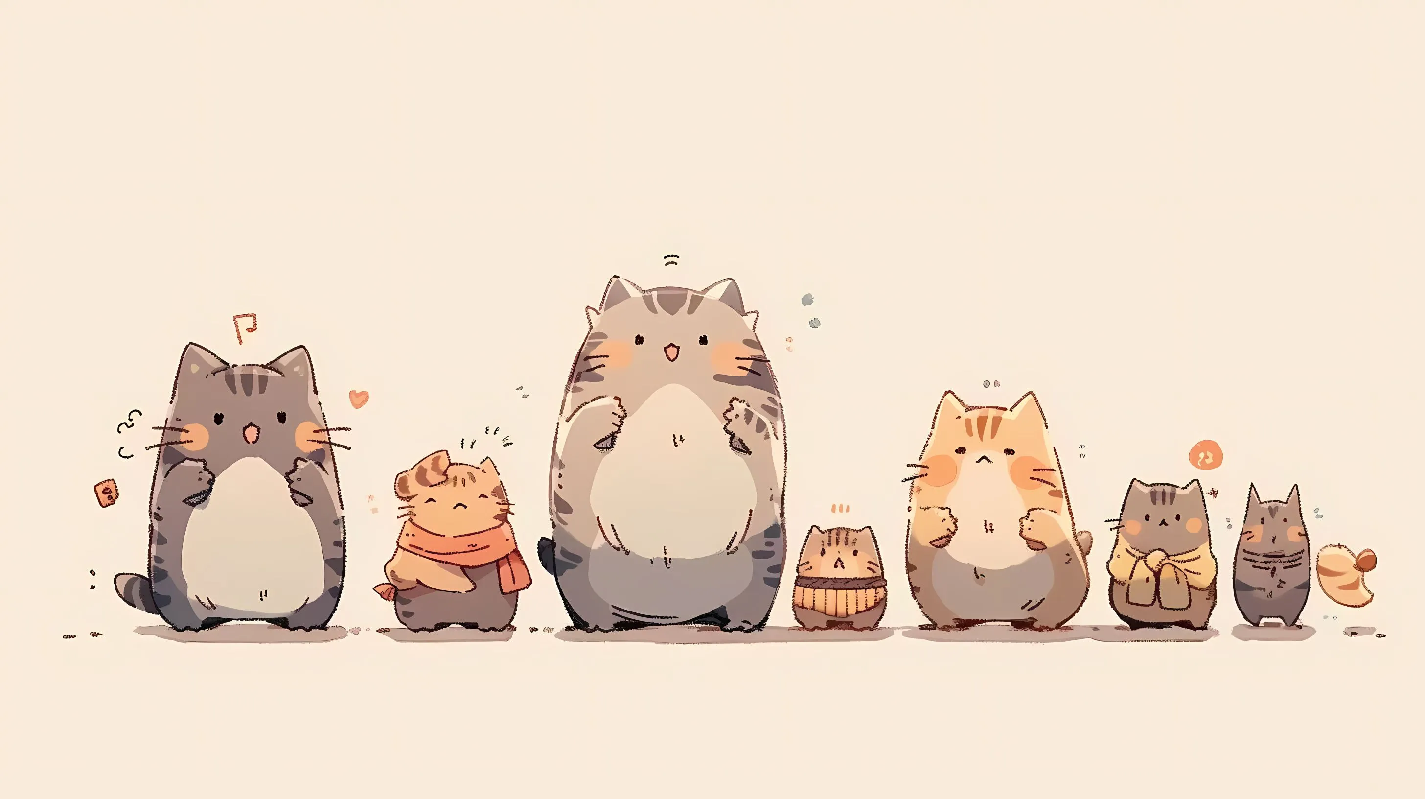 可爱 卡通 动画 小猫 猫猫 壁纸预览