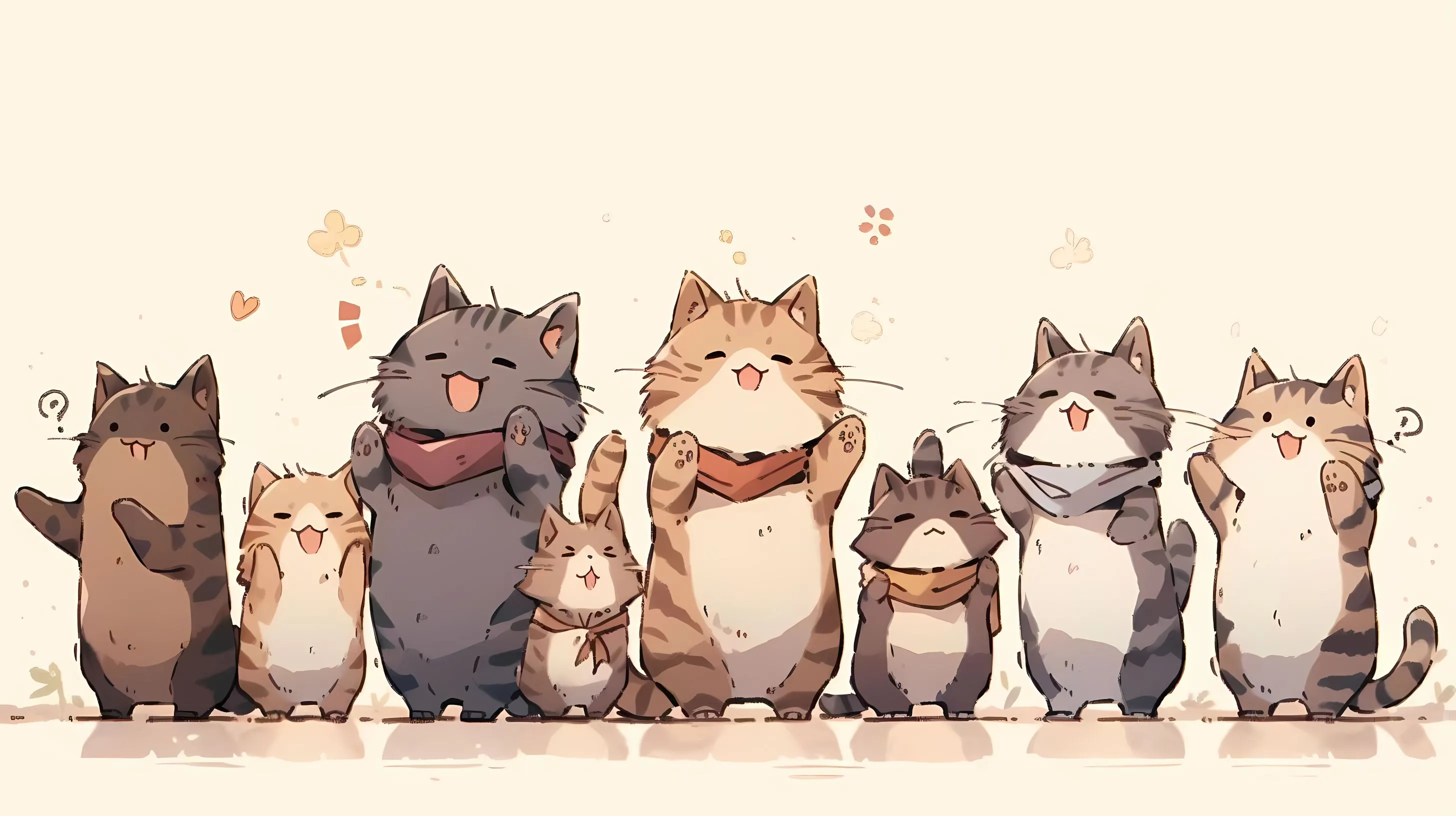 可爱 卡通 动画 小猫 猫猫 壁纸预览