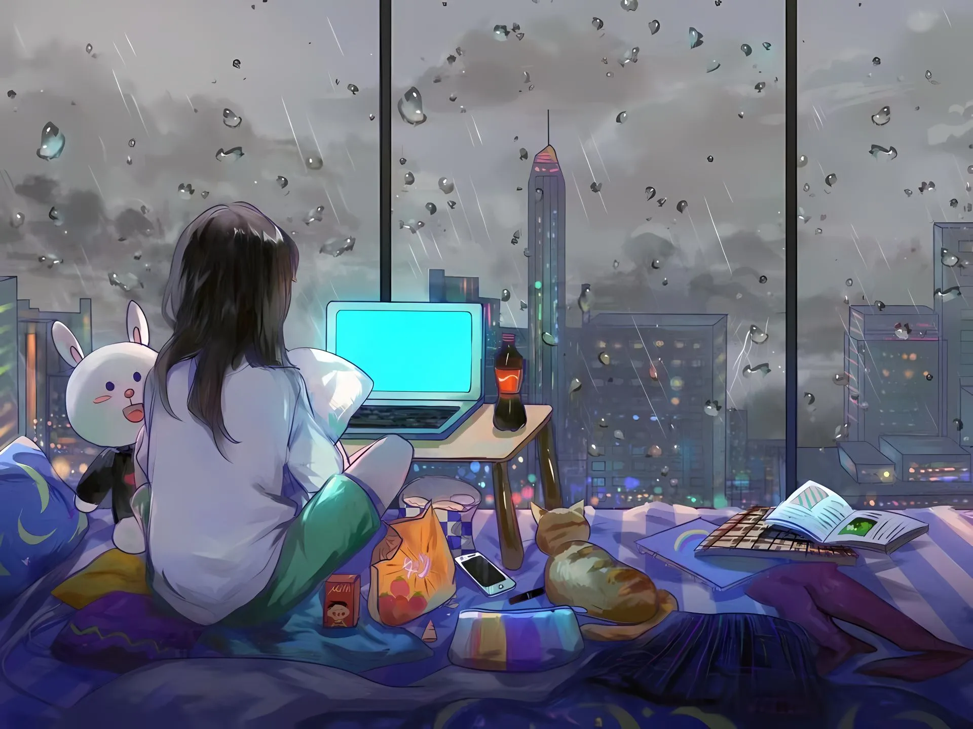打工人 风景 女孩 城市 壁纸预览