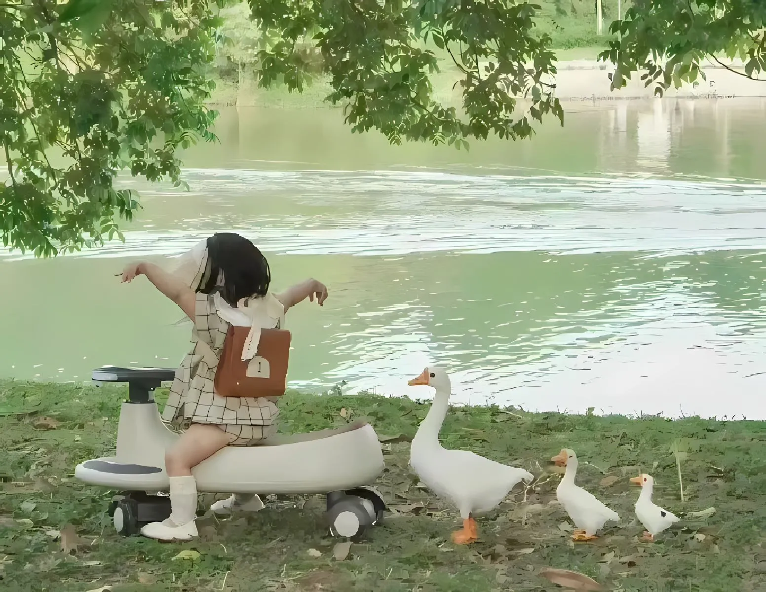 可爱 小女孩 绿色 风景 壁纸预览
