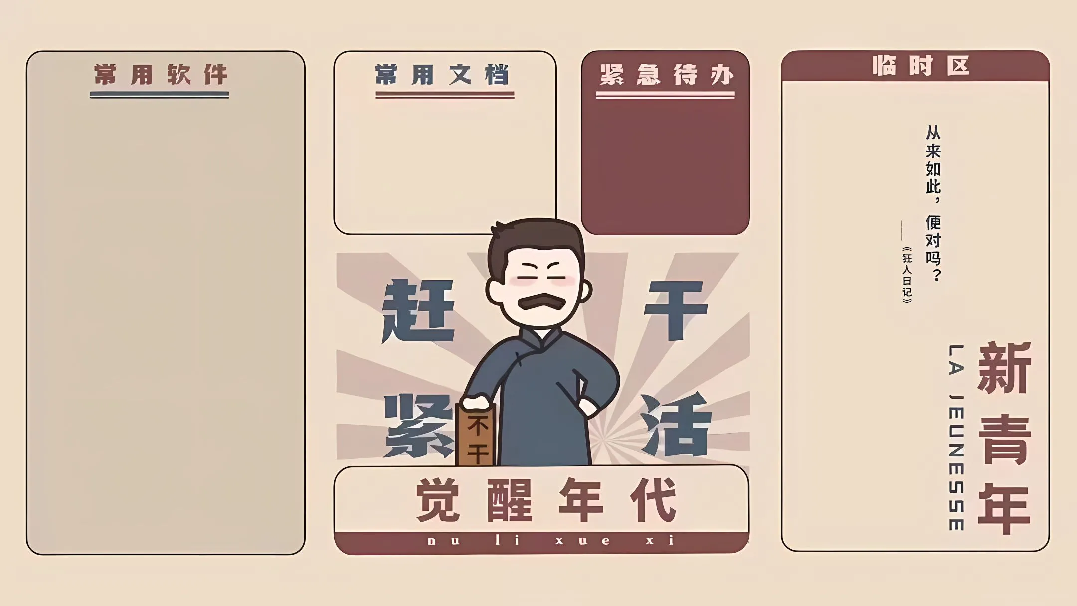 卡通 打工人 分区 动画 可爱 文字 壁纸预览