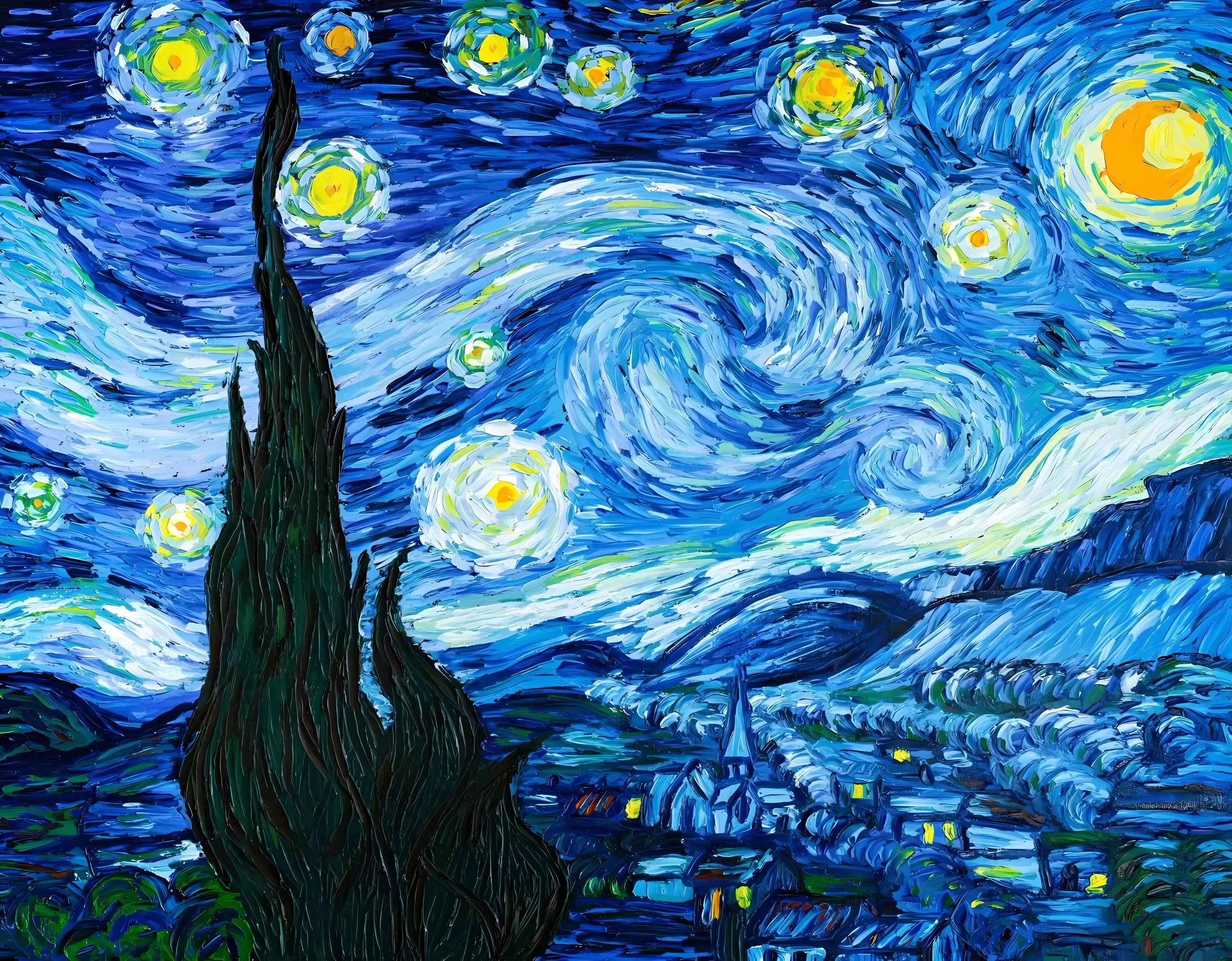ins风 梵高 星空 壁纸预览