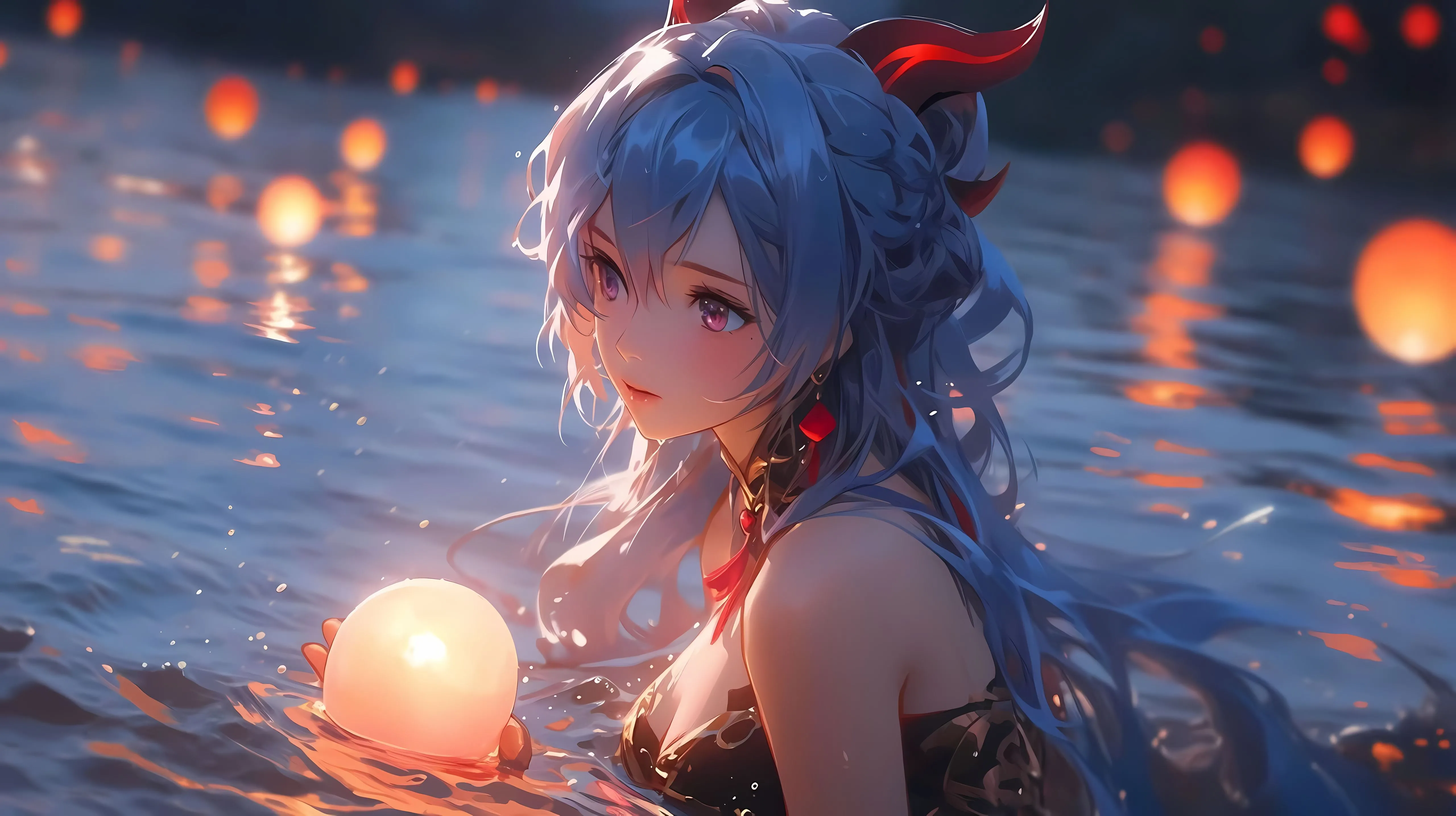 动漫 美女 AI 唯美 夜景 女生 壁纸预览