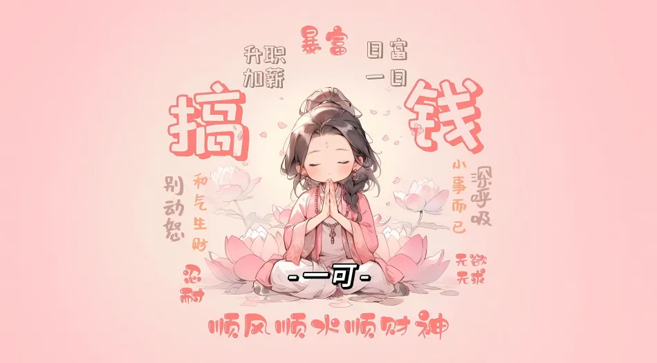 卡通(分类),励志(分类),上岸,发财,励志,可爱,粉色,动画,卡通 壁纸预览