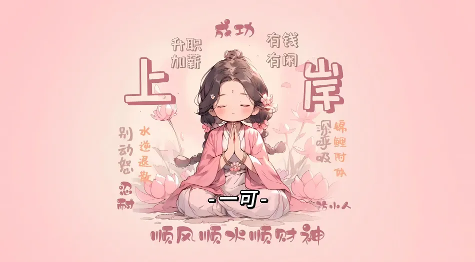 卡通(分类),励志(分类),上岸,发财,励志,可爱,粉色,动画,卡通 壁纸预览