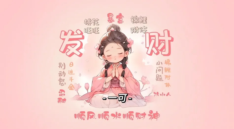 卡通(分类),励志(分类),上岸,发财,励志,可爱,粉色,动画,卡通 壁纸预览