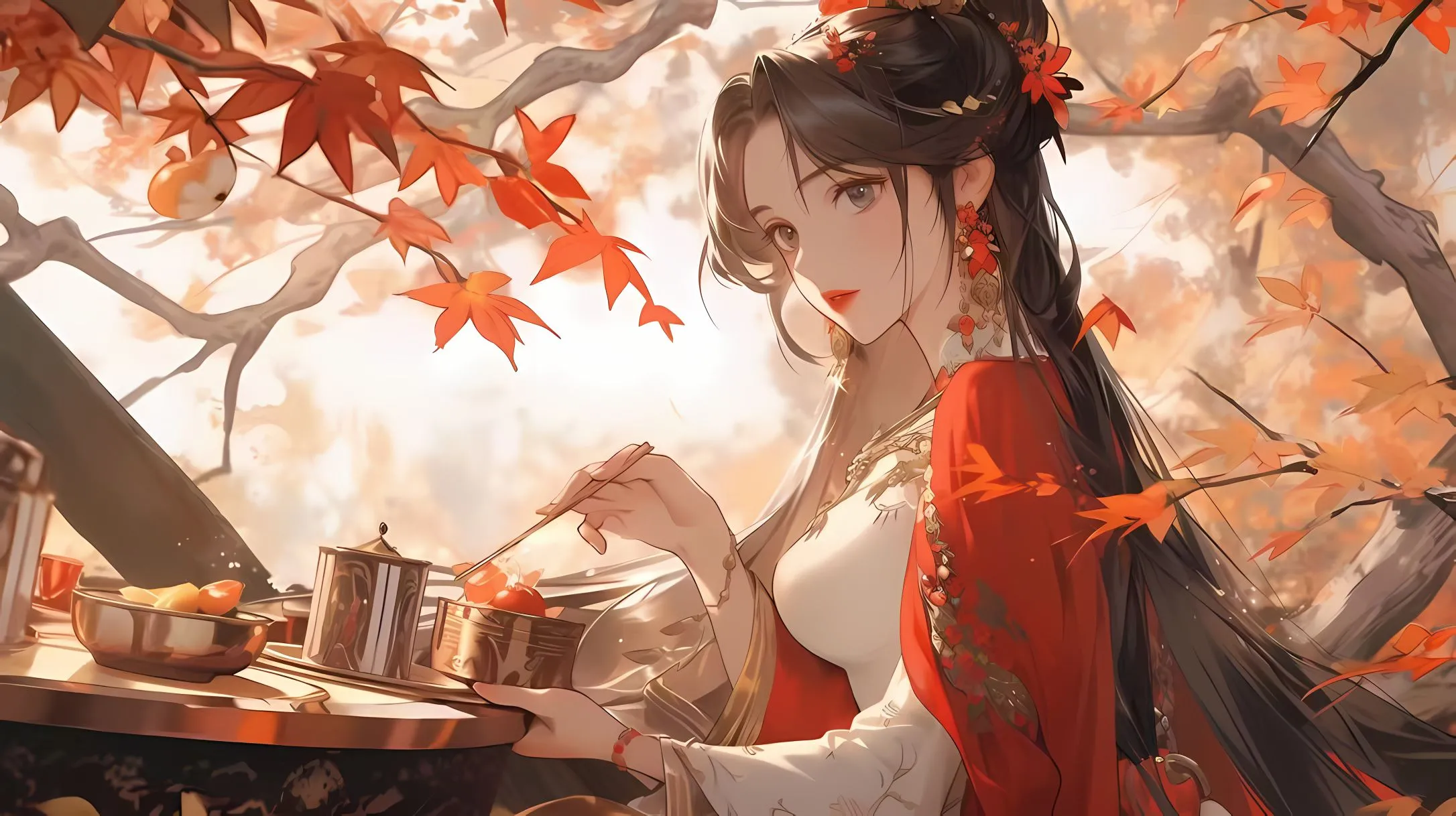 动漫 美女 ai绘画 中国风 二次元 动漫少女 壁纸预览