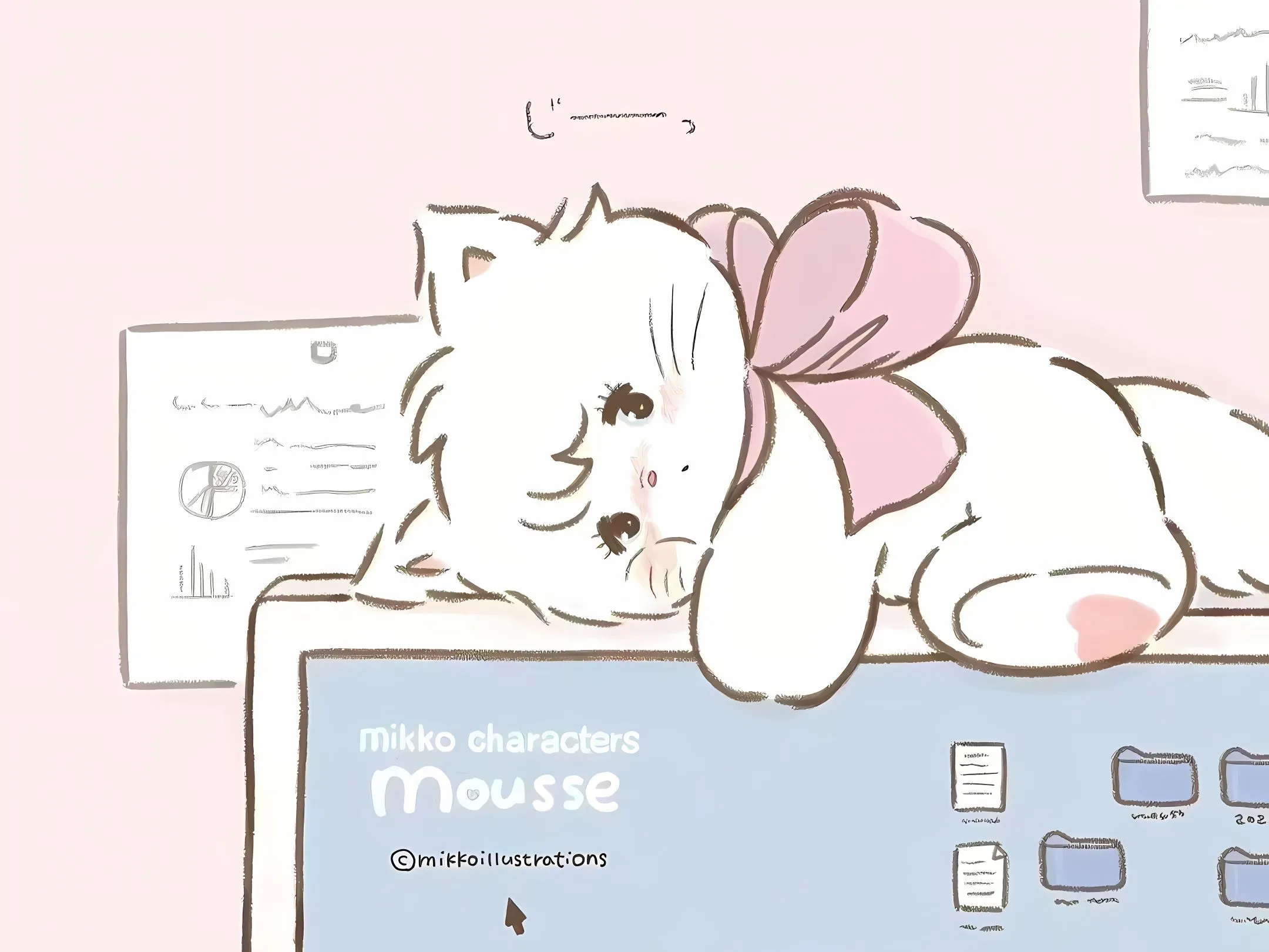 可爱 卡通 ins风 粉色 少女心 壁纸预览