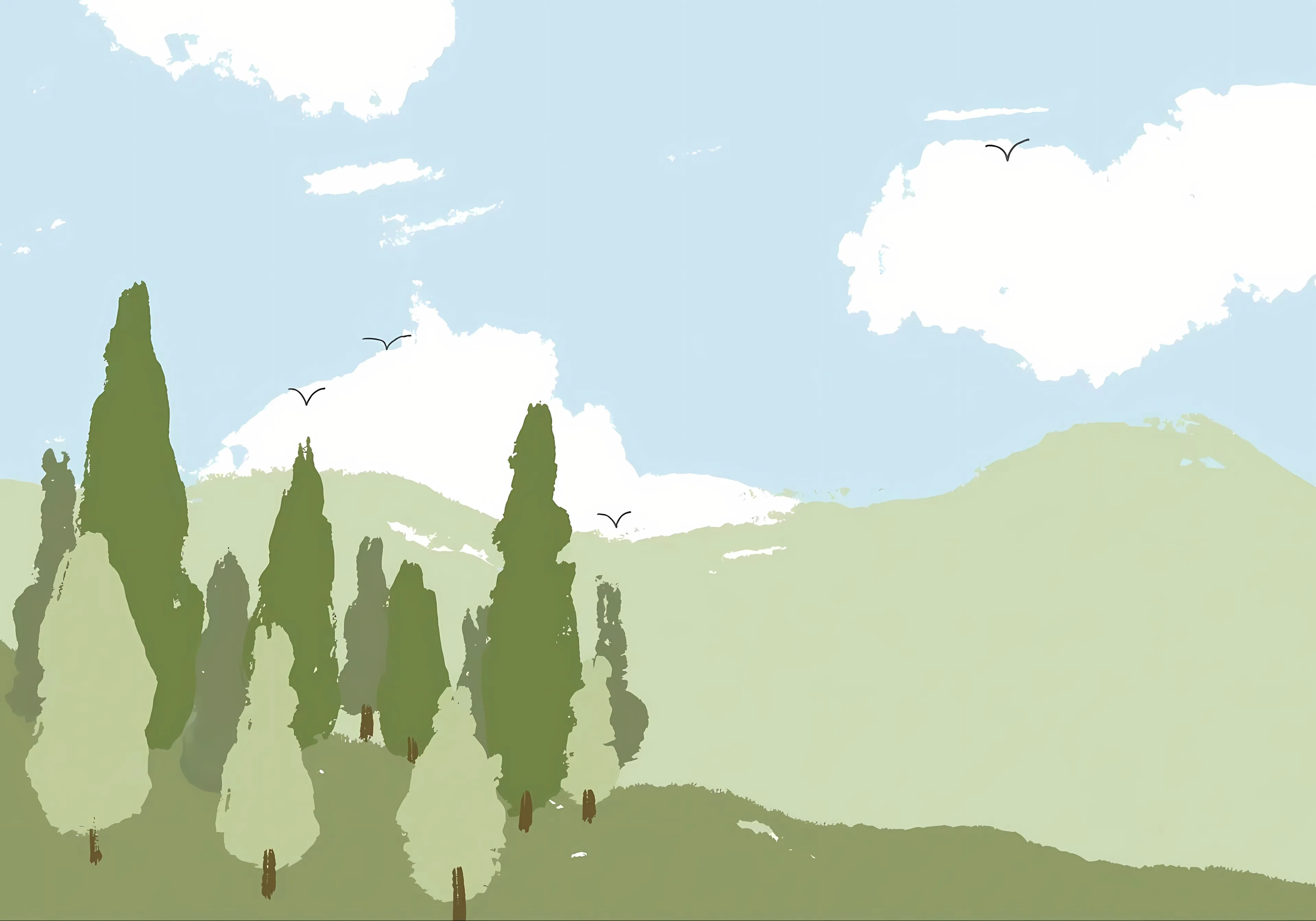 插画 植物 花 风景 简约 整洁 壁纸预览
