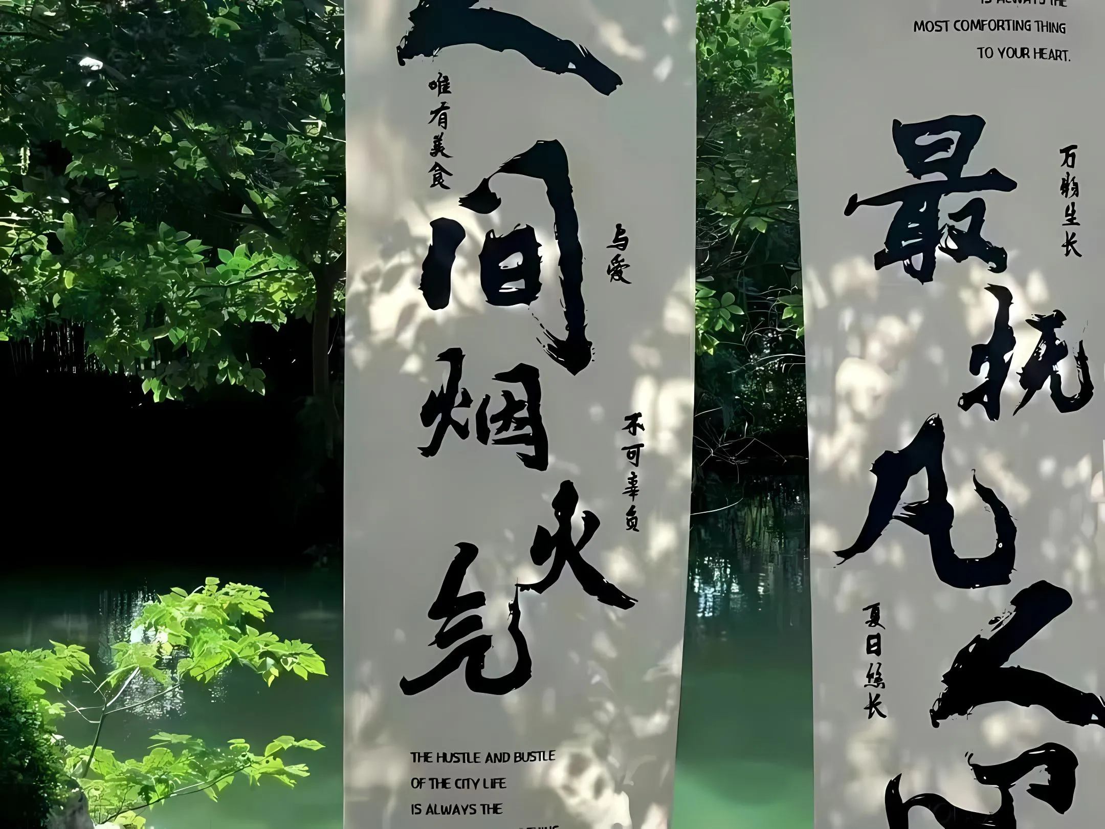 ins风 风景 治愈 唯美 高级 书法 壁纸预览