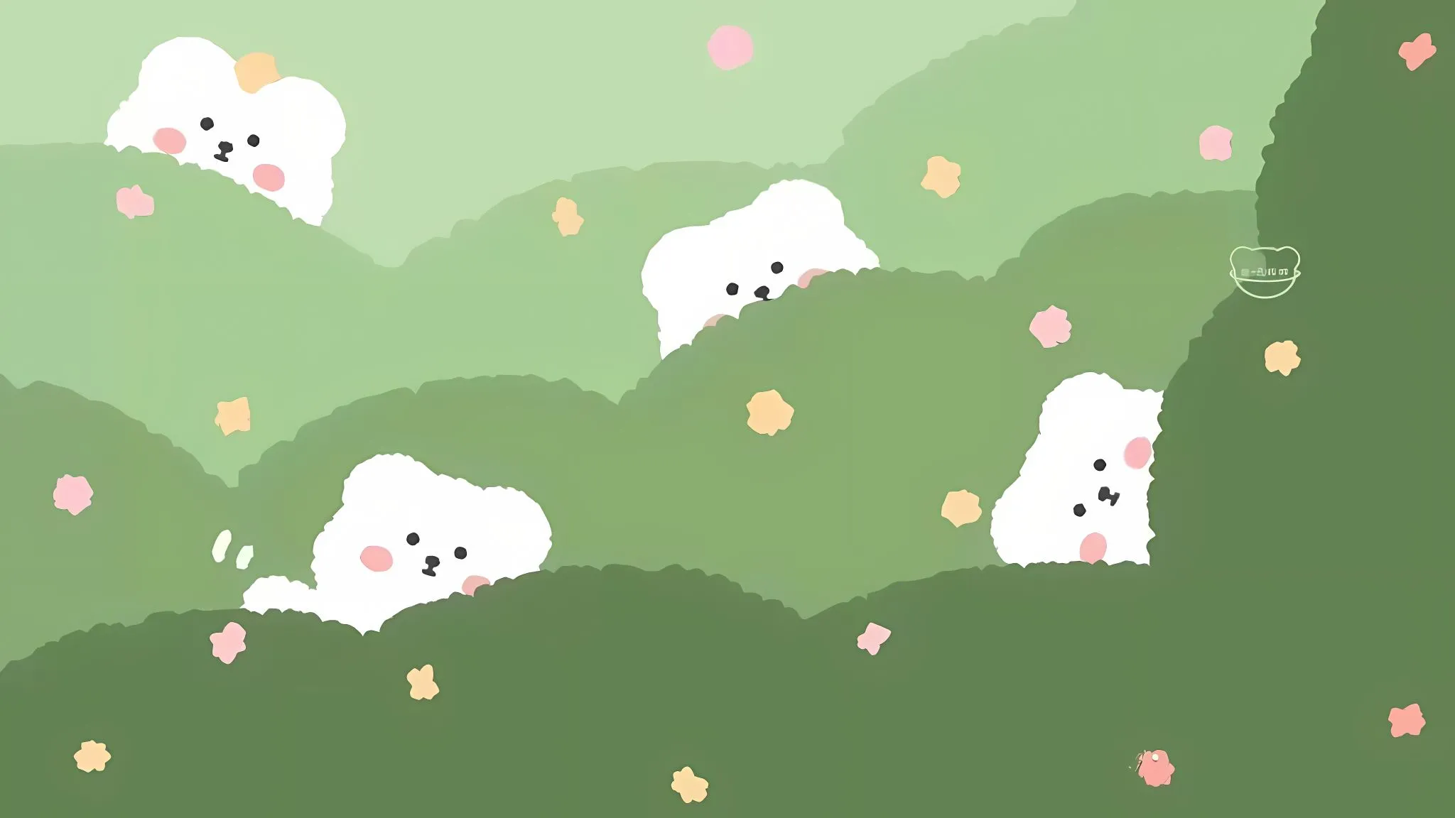 插画 卡通 绿色 小清新 风景 可爱 壁纸预览