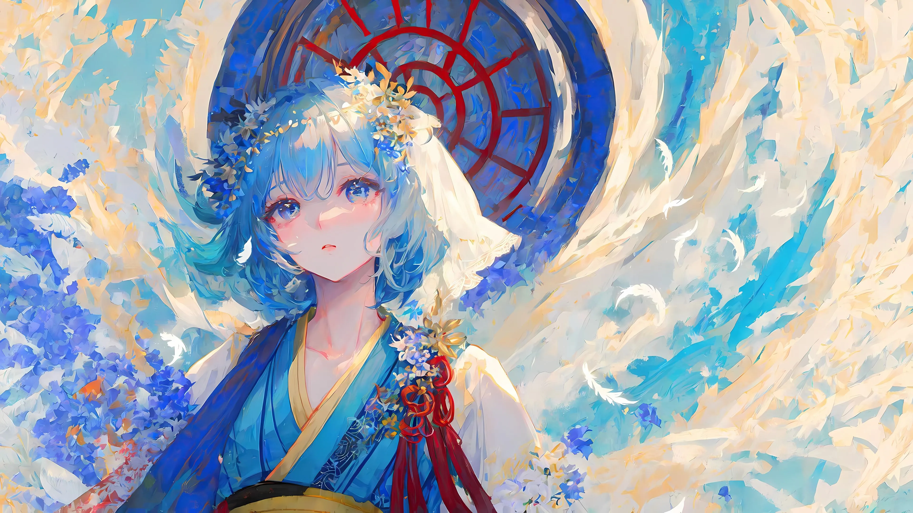 动漫 插画 蓝色系 唯美 高清 高质量 壁纸预览
