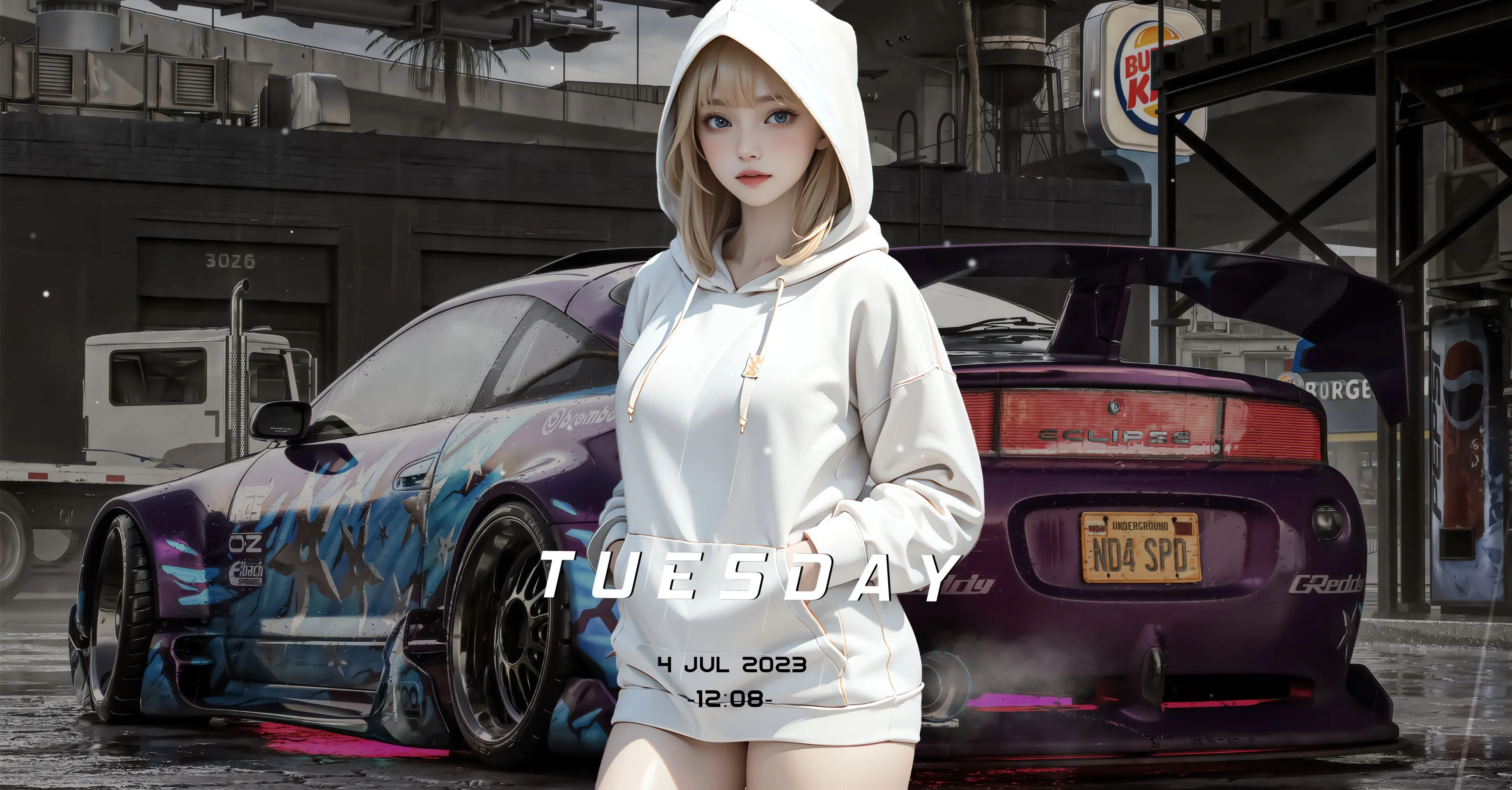 动物 赛车女生 赛车 动漫少女 壁纸预览