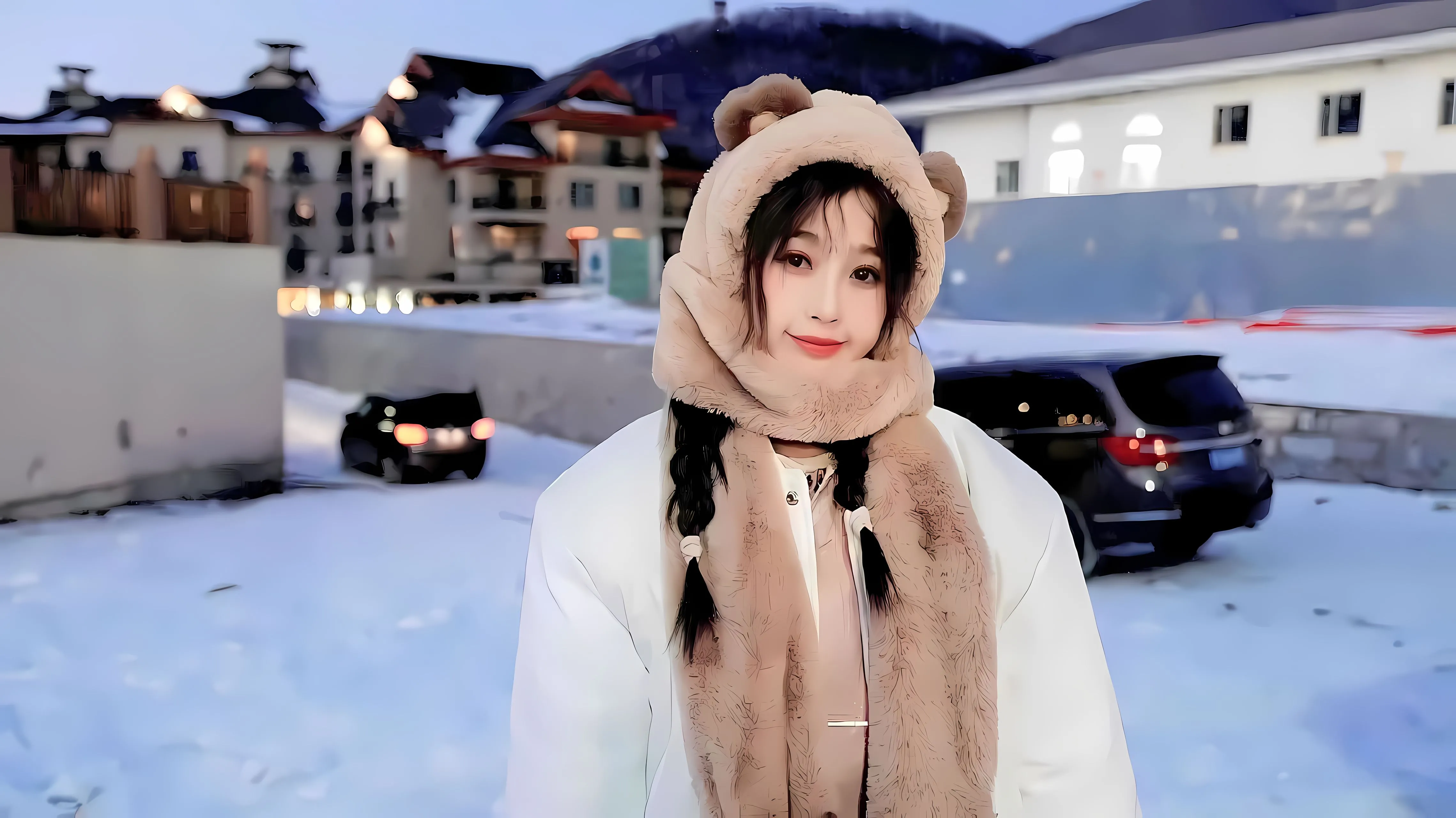 明星 虞书欣 美女 雪 壁纸预览