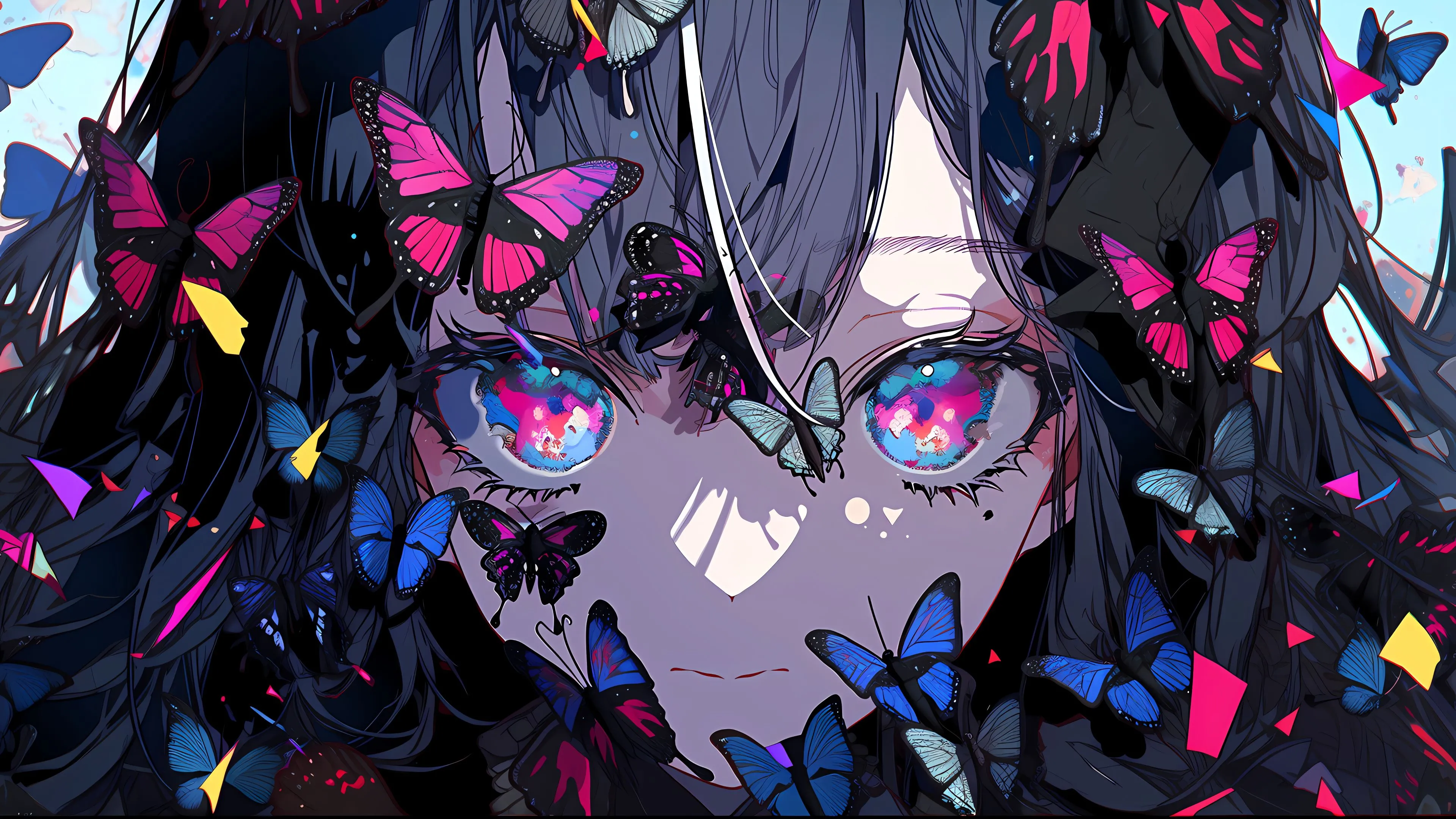 动漫 蝴蝶 蝴蝶少女 壁纸预览