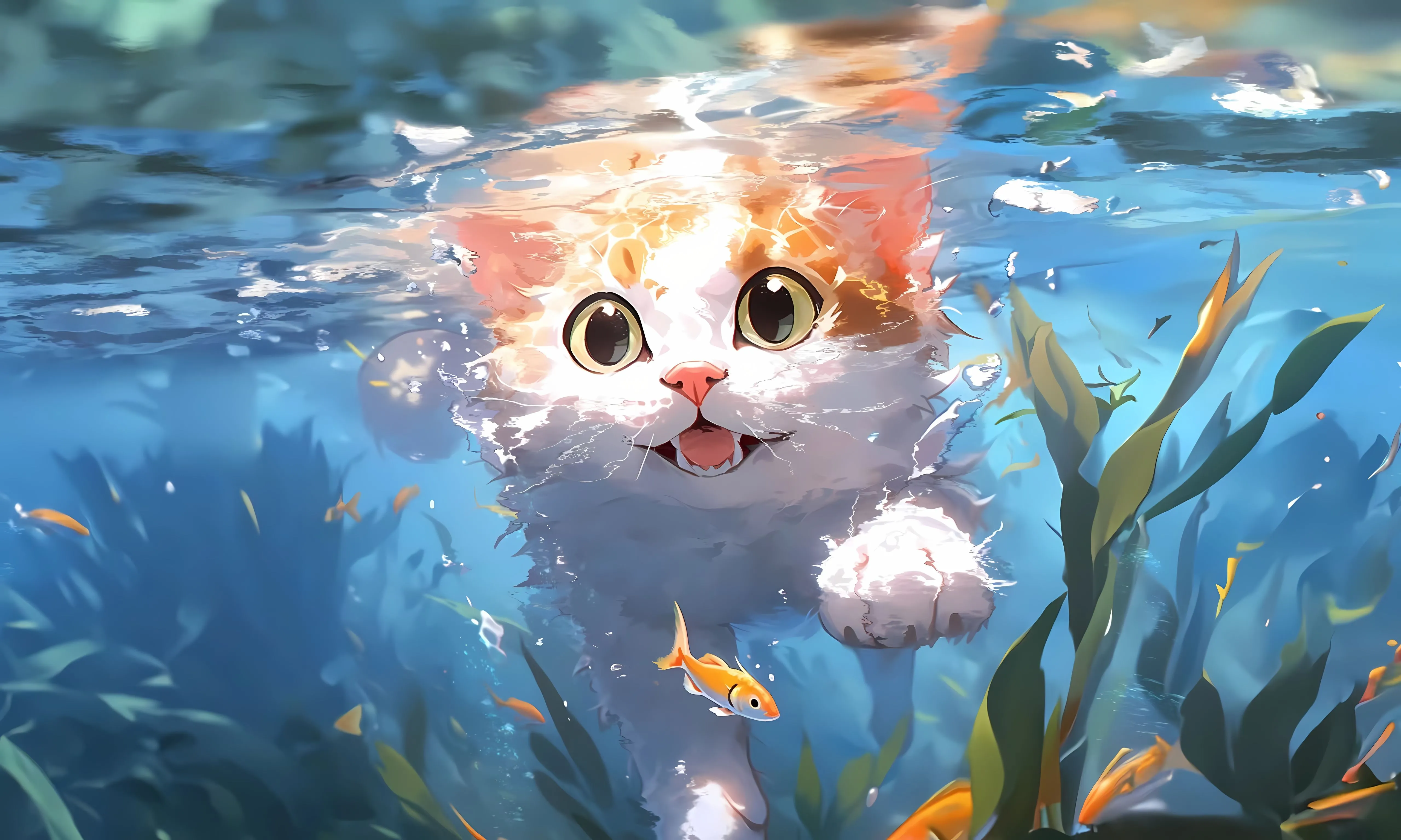 动物 可爱 小猫 小动物 绘画 壁纸预览