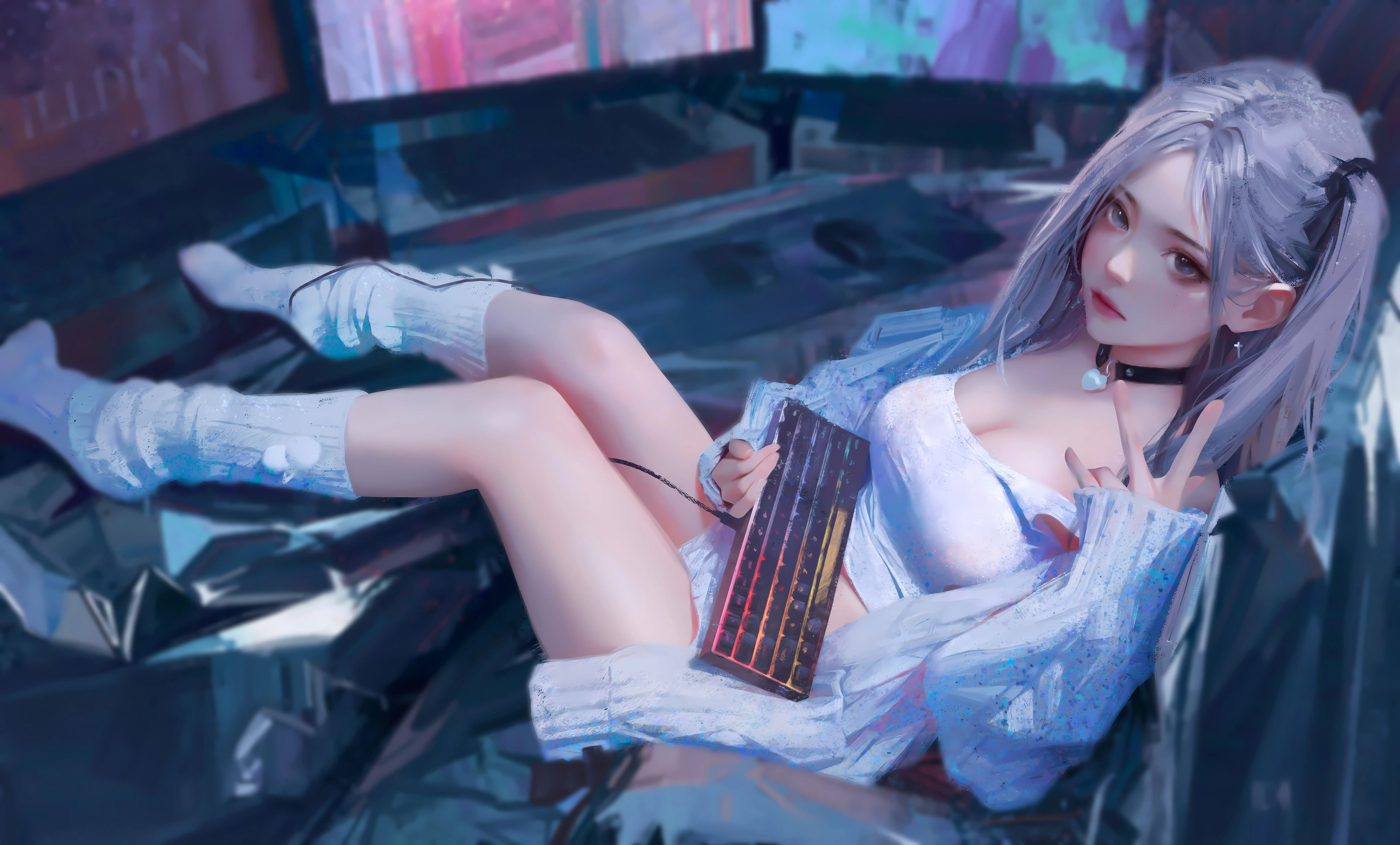 动漫 电竞少女 壁纸预览