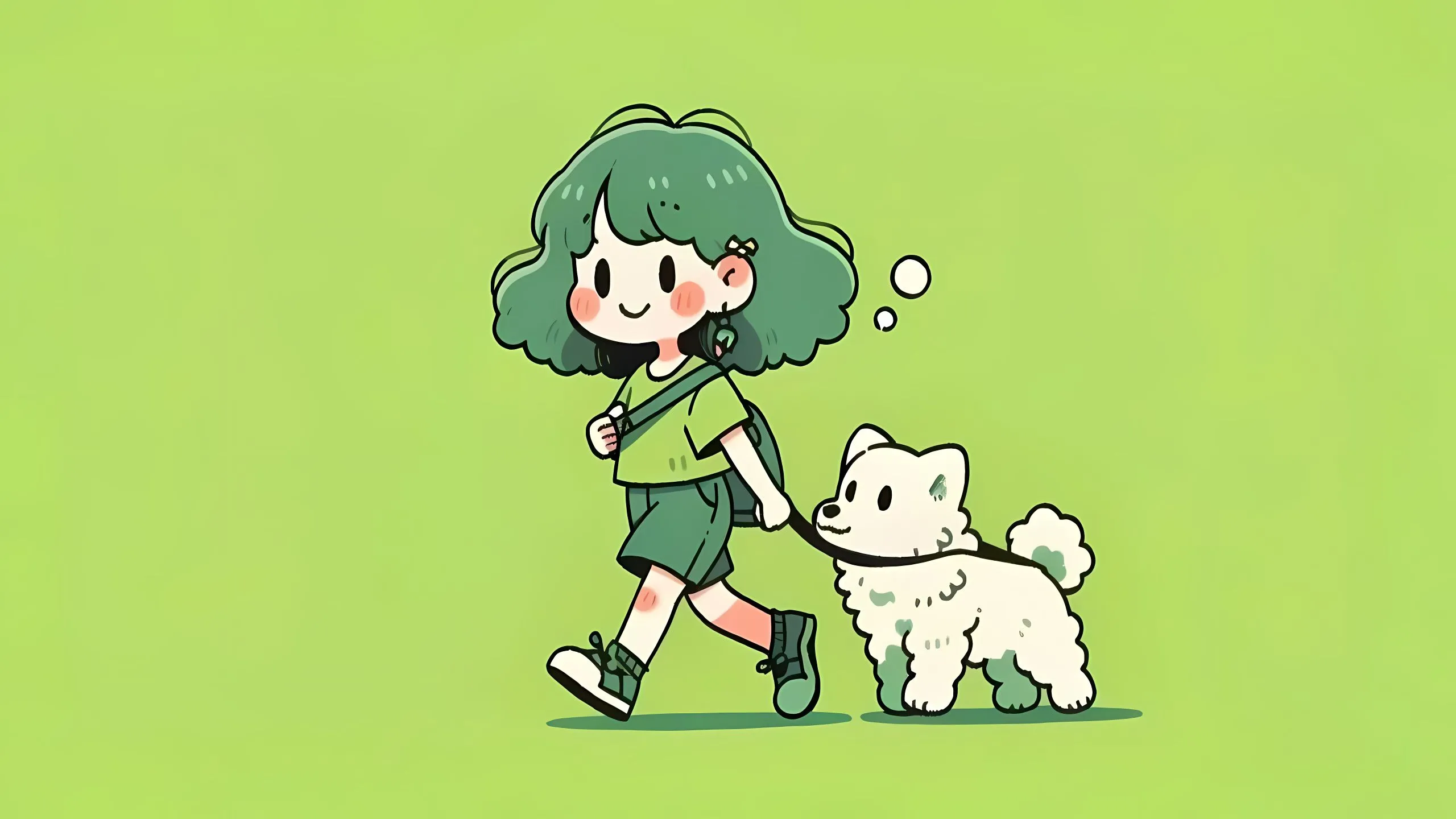 可爱 少女 少女与修狗 壁纸预览