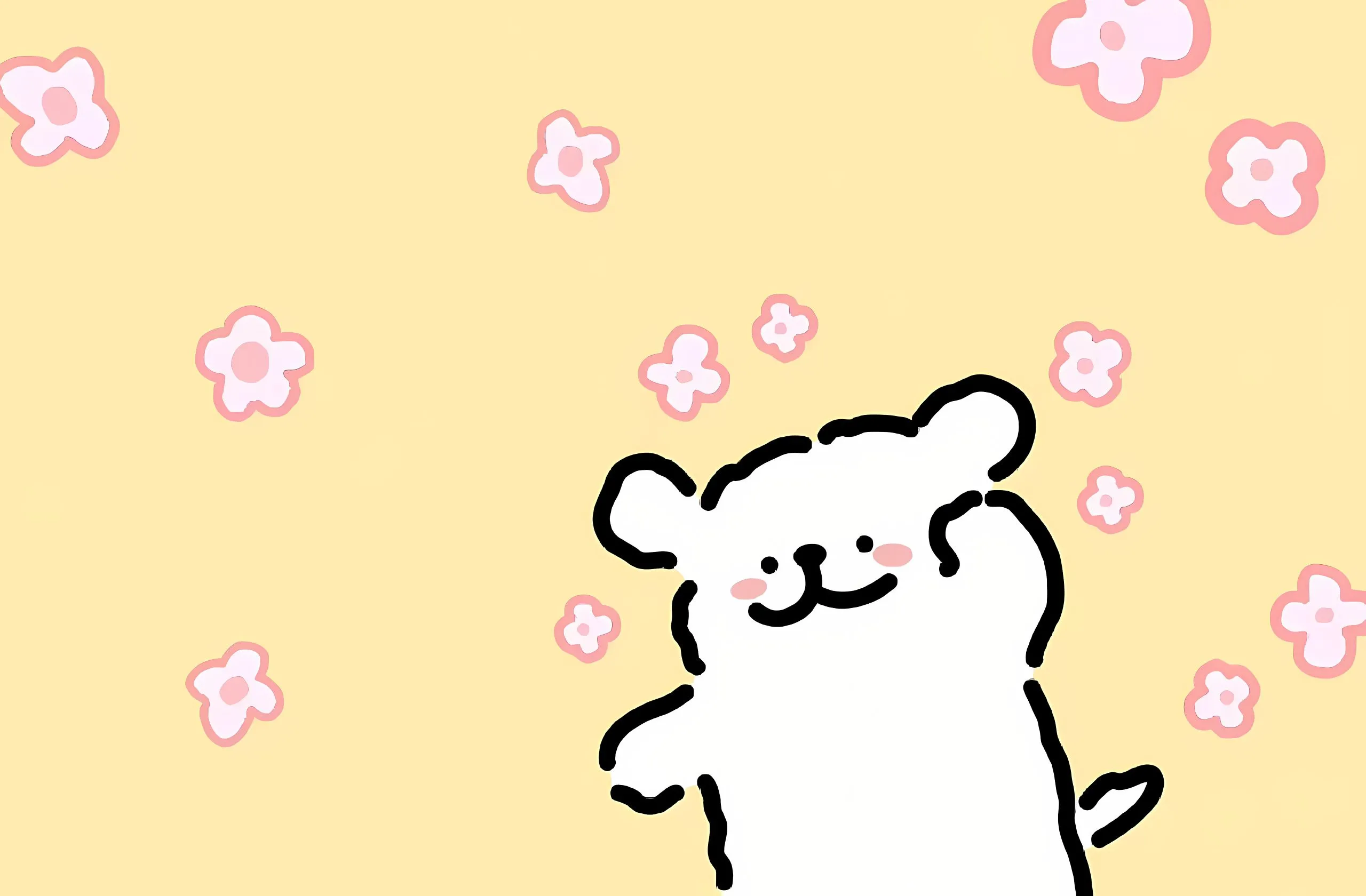 可爱 插画 线条小狗 治愈 壁纸预览