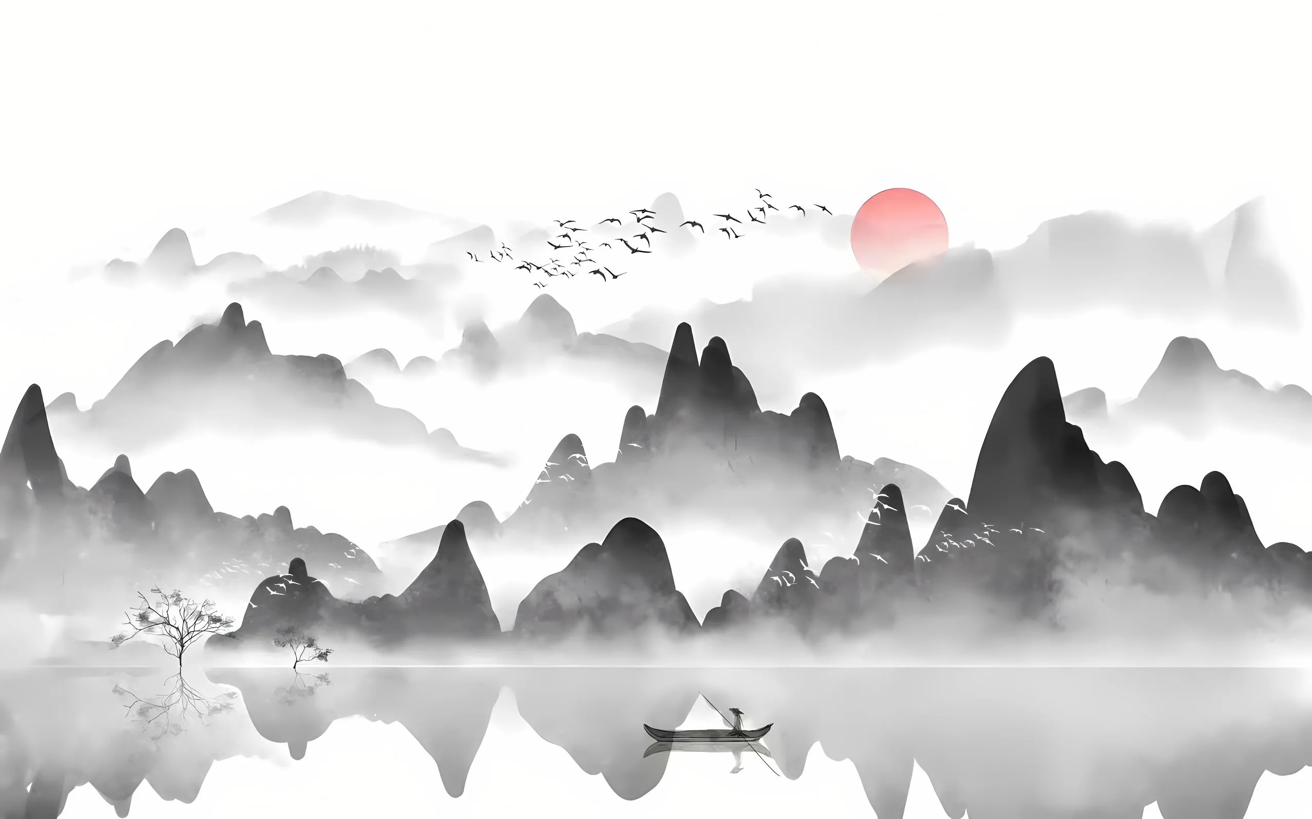 插画 黑白 氛围 壁纸预览
