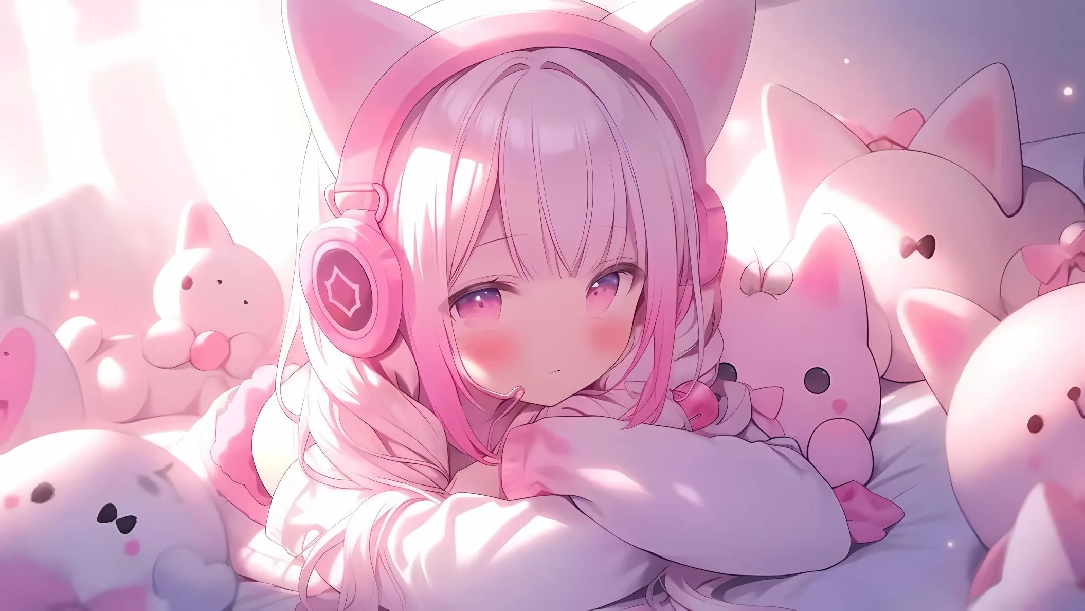 动漫 美女 动漫少女 粉色 壁纸预览