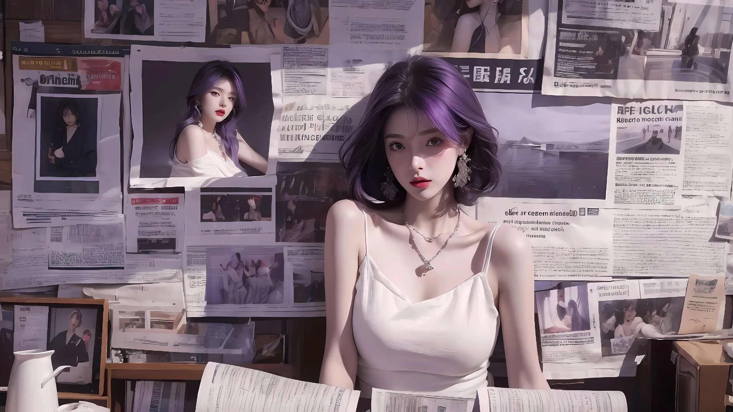 动漫 美女 动漫少女 紫发少女 高颜值 壁纸预览
