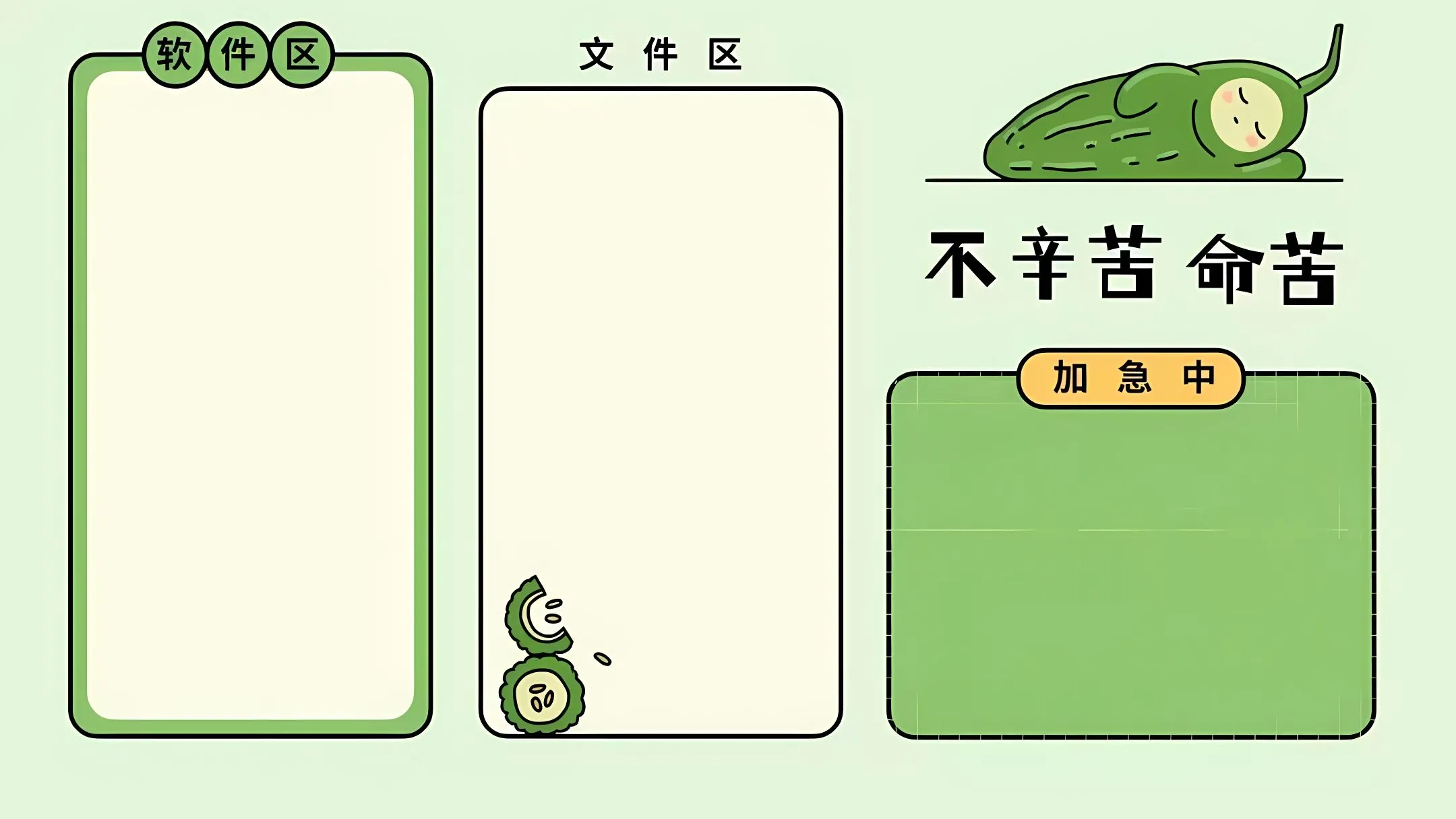 分区 打工人 绿色 壁纸预览