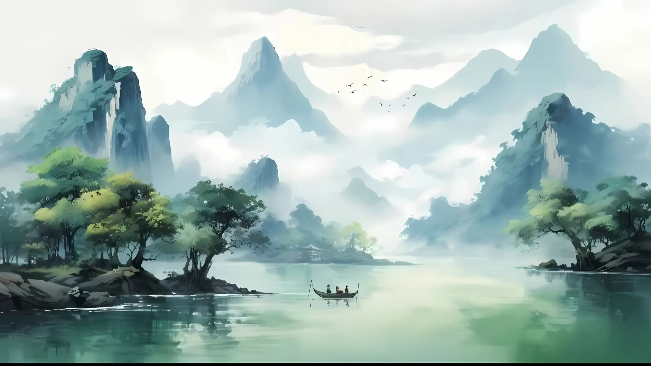 插画 水墨画 中国风 壁纸预览