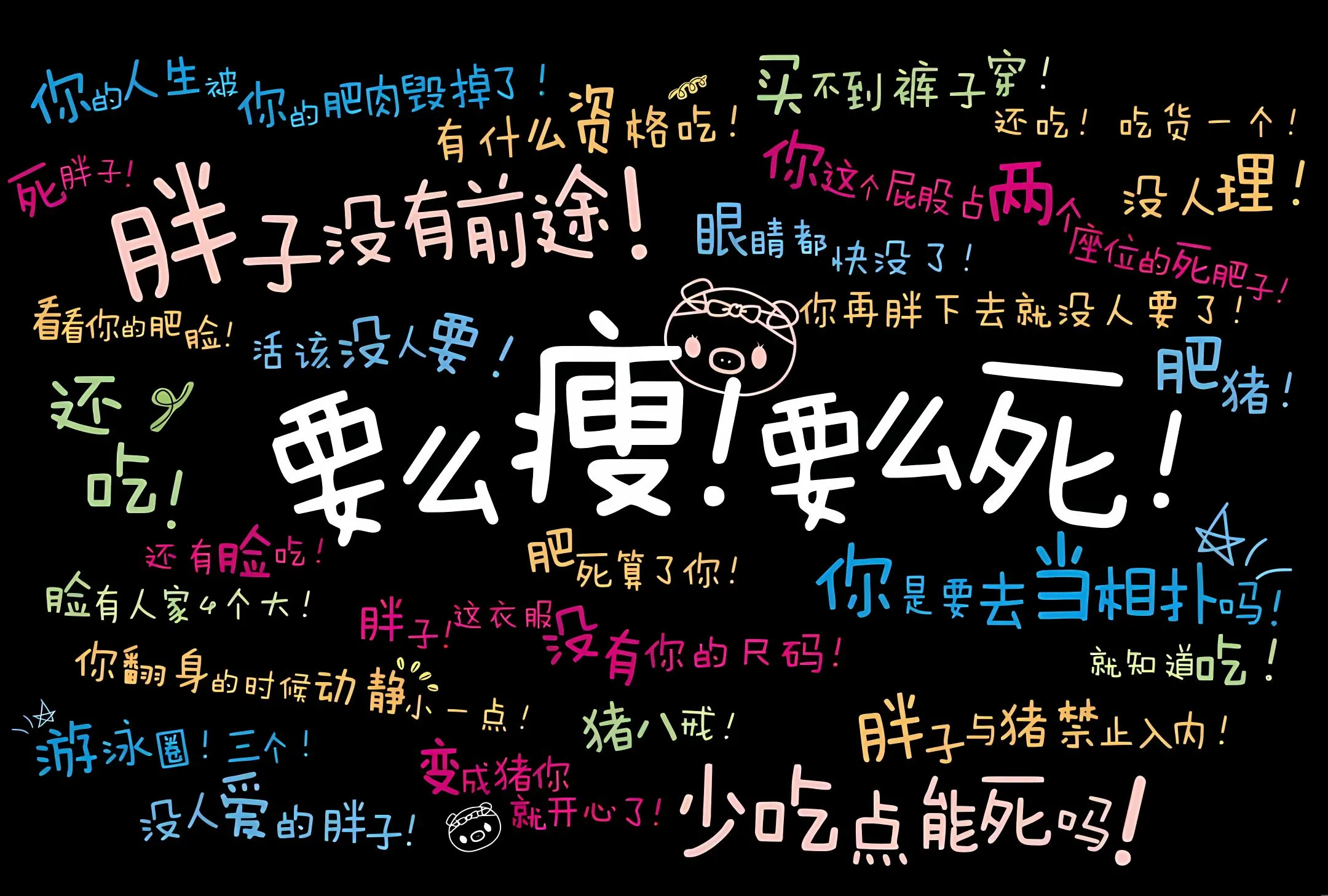 励志 文字 拒绝肥胖 壁纸预览