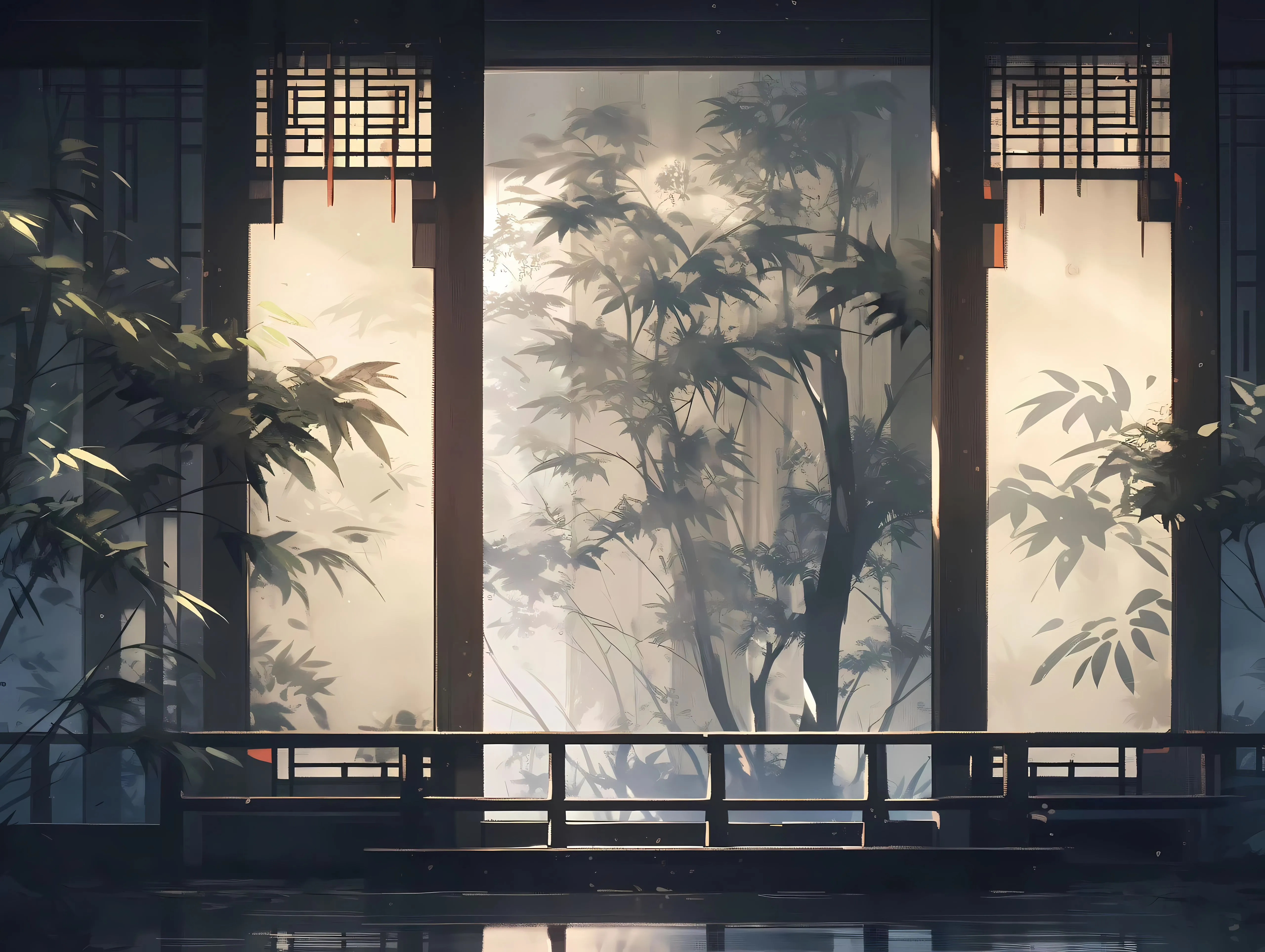 插画 中国风 古风 竹子 壁纸预览