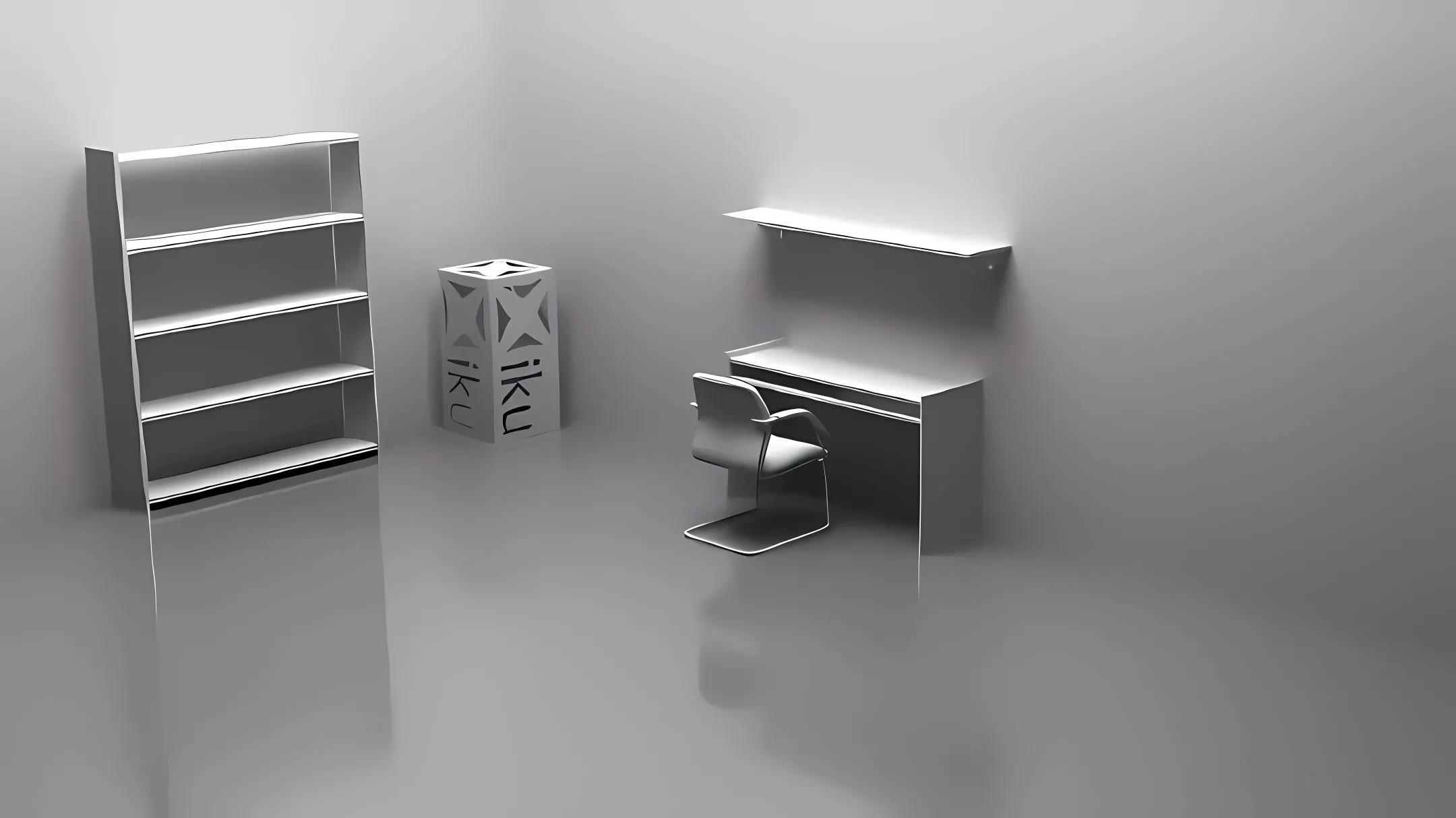 搞怪 3D书架桌面 简约 壁纸预览