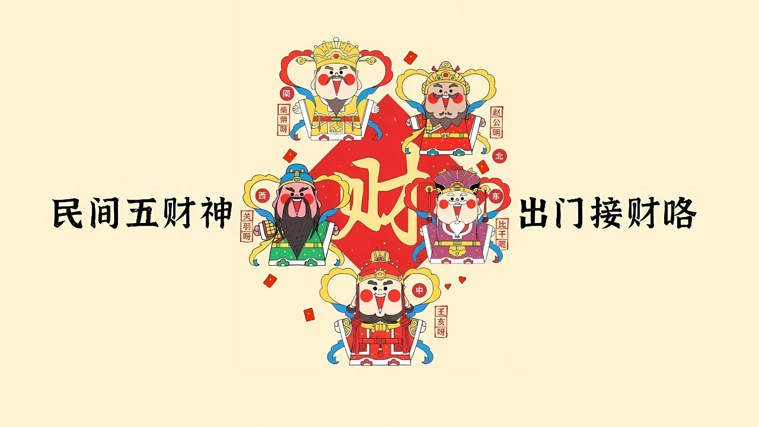卡通 财神爷 接财 壁纸预览