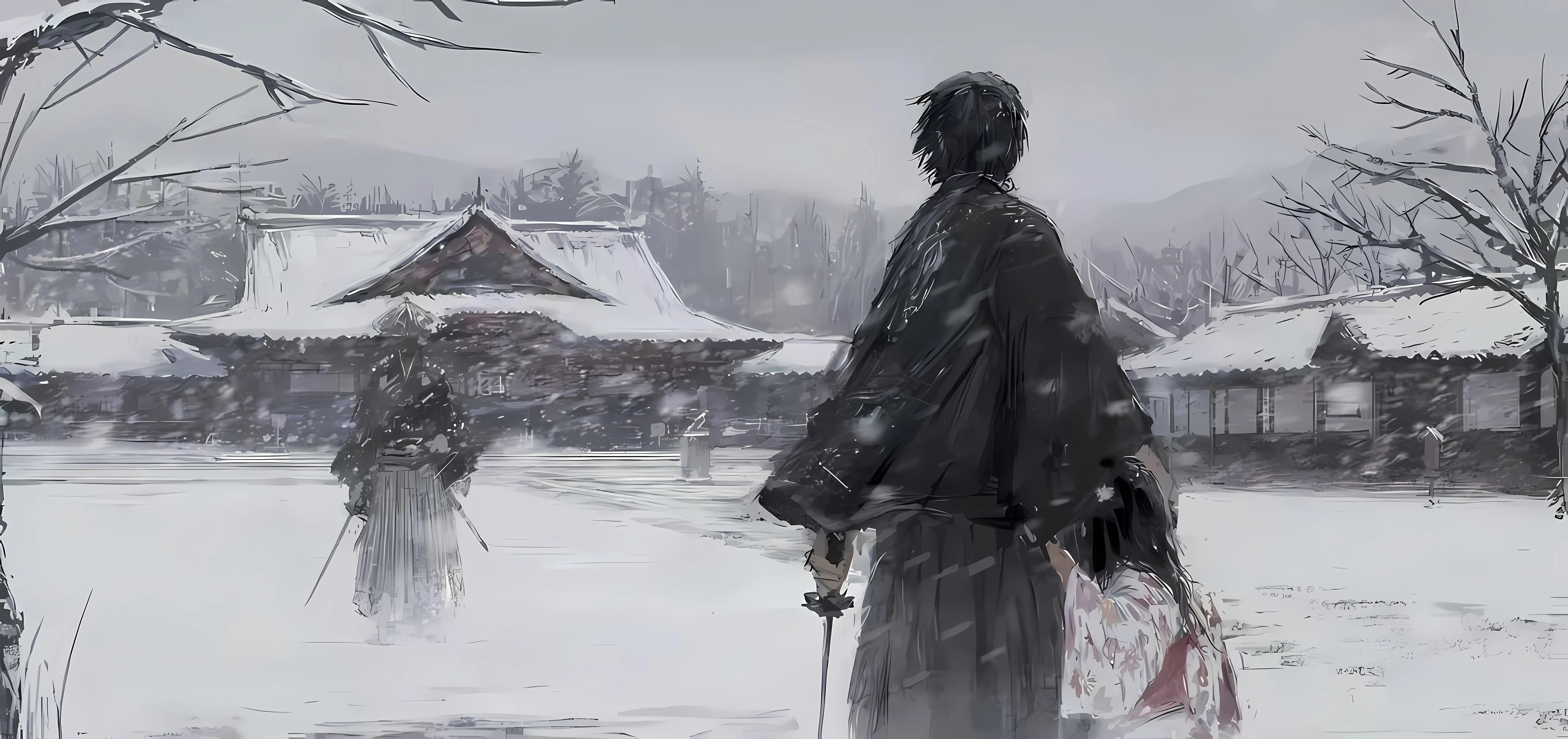 动漫 武士 插画 壁纸预览