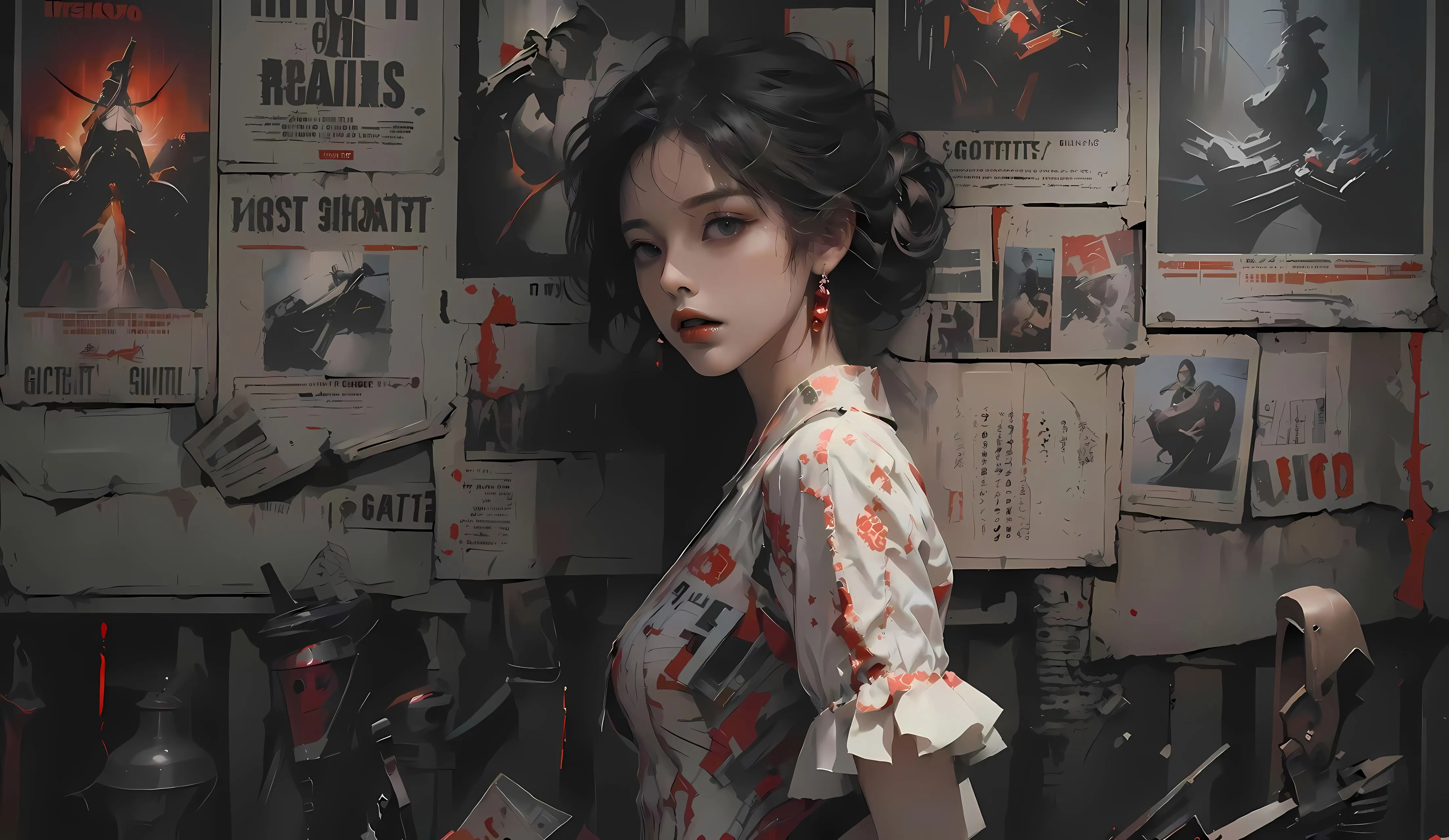 美女 报纸美女 壁纸预览