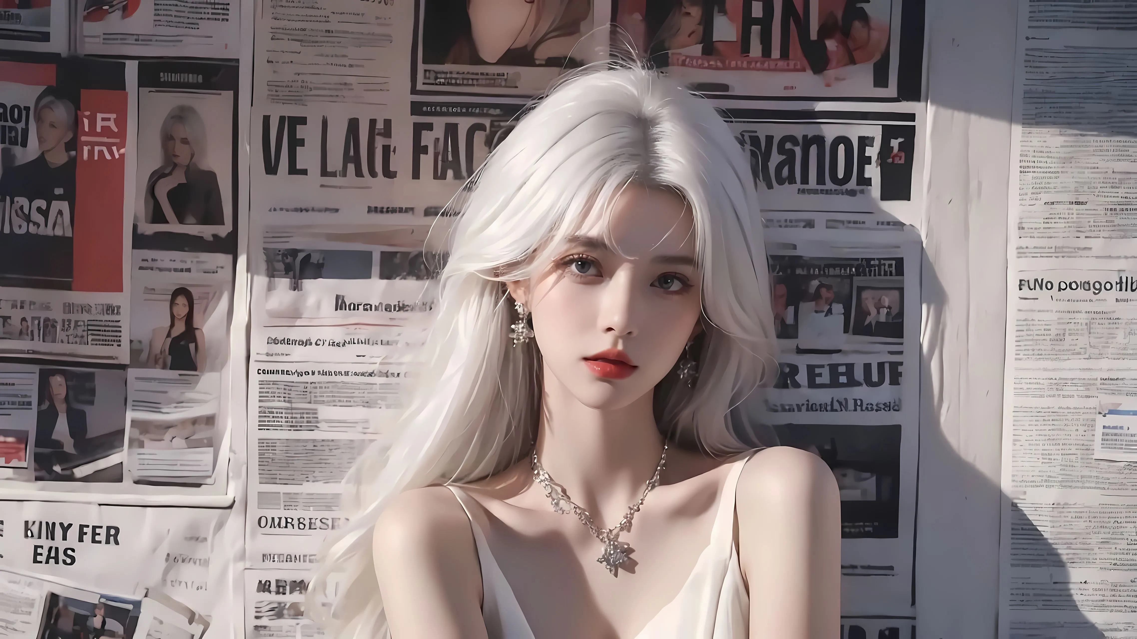 动漫 报纸美女 优雅 壁纸预览