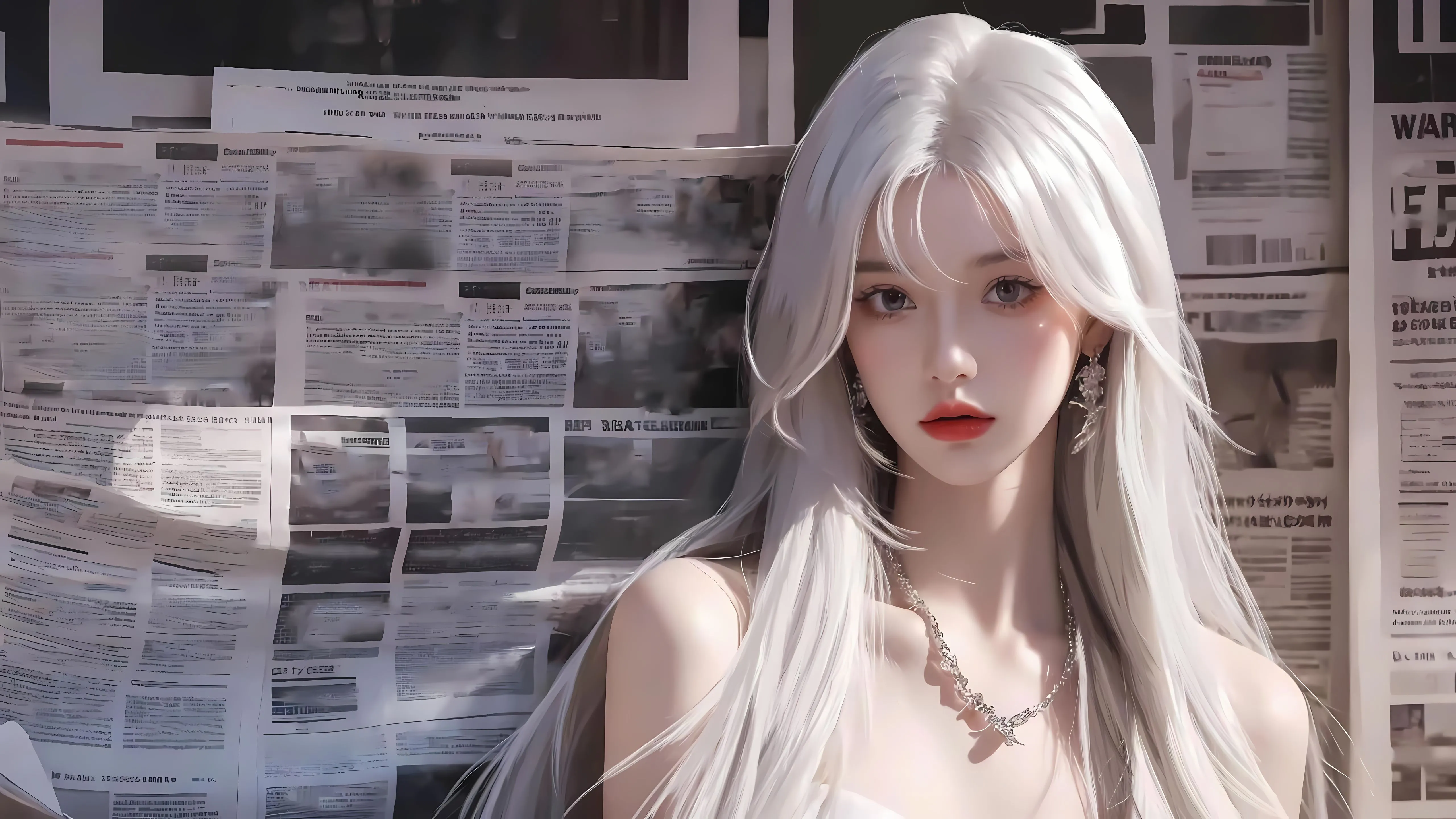 美女 报纸美女 壁纸预览