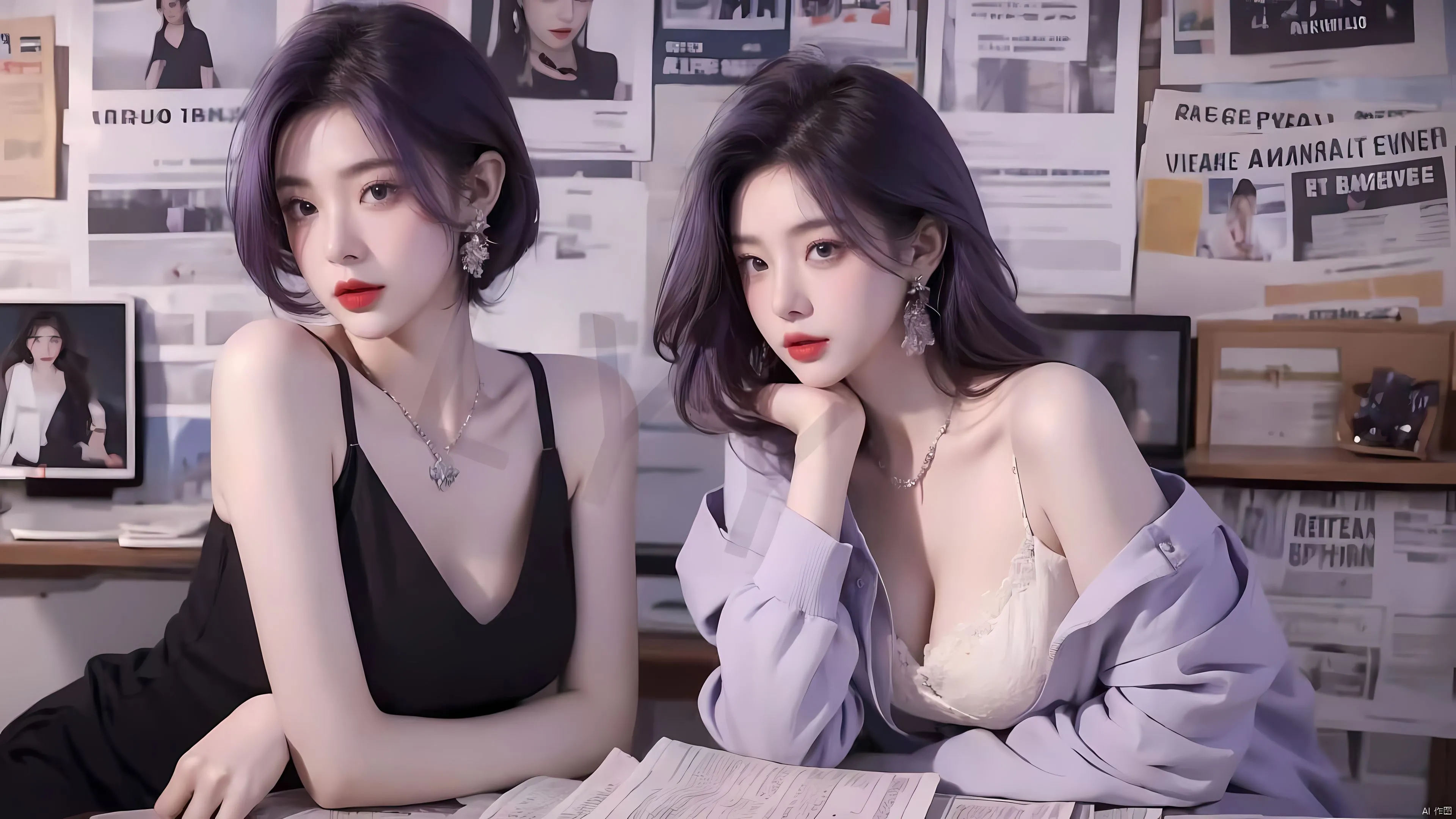 美女 报纸美女 壁纸预览