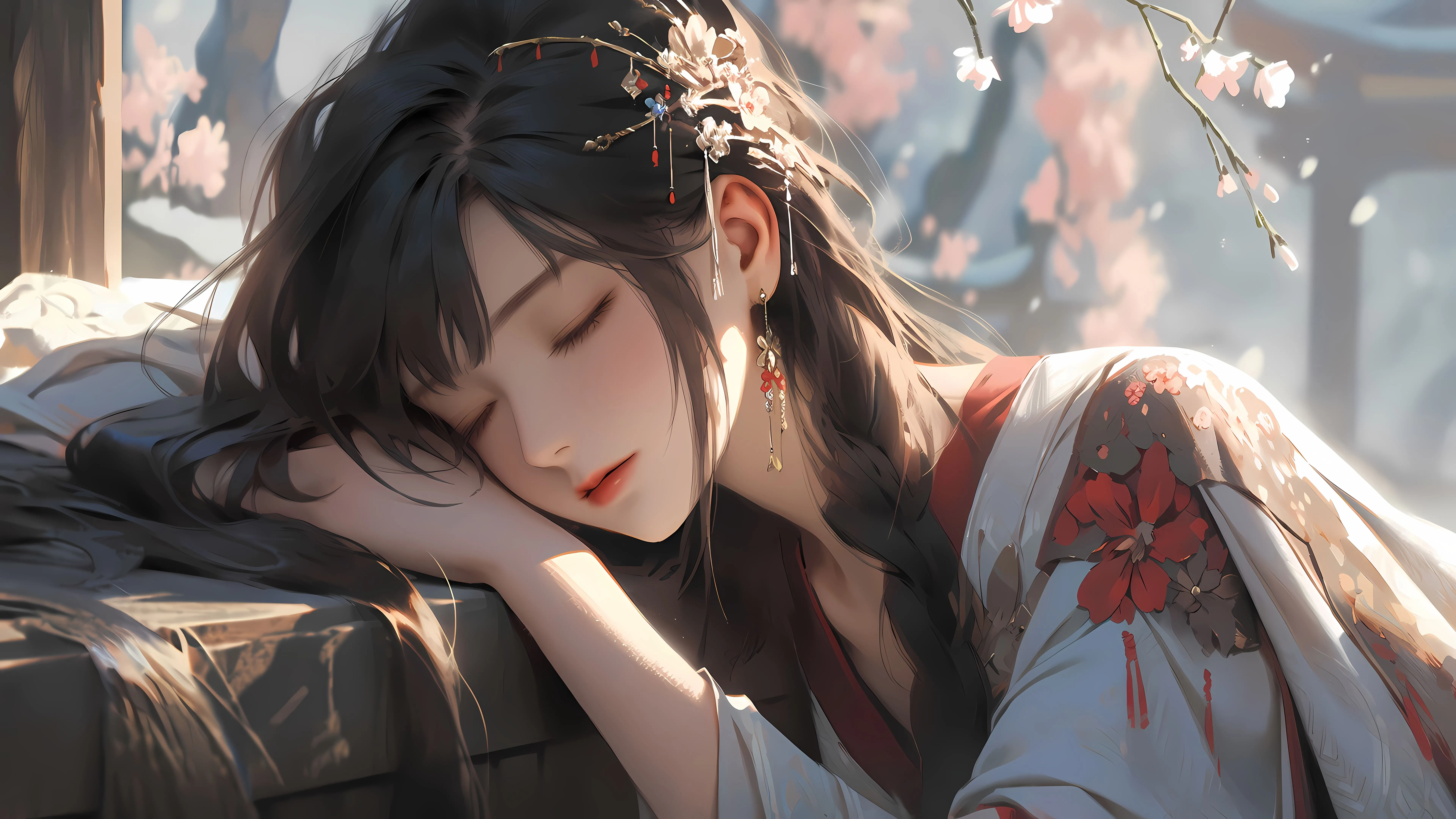 插画 古风少女 中国风 壁纸预览