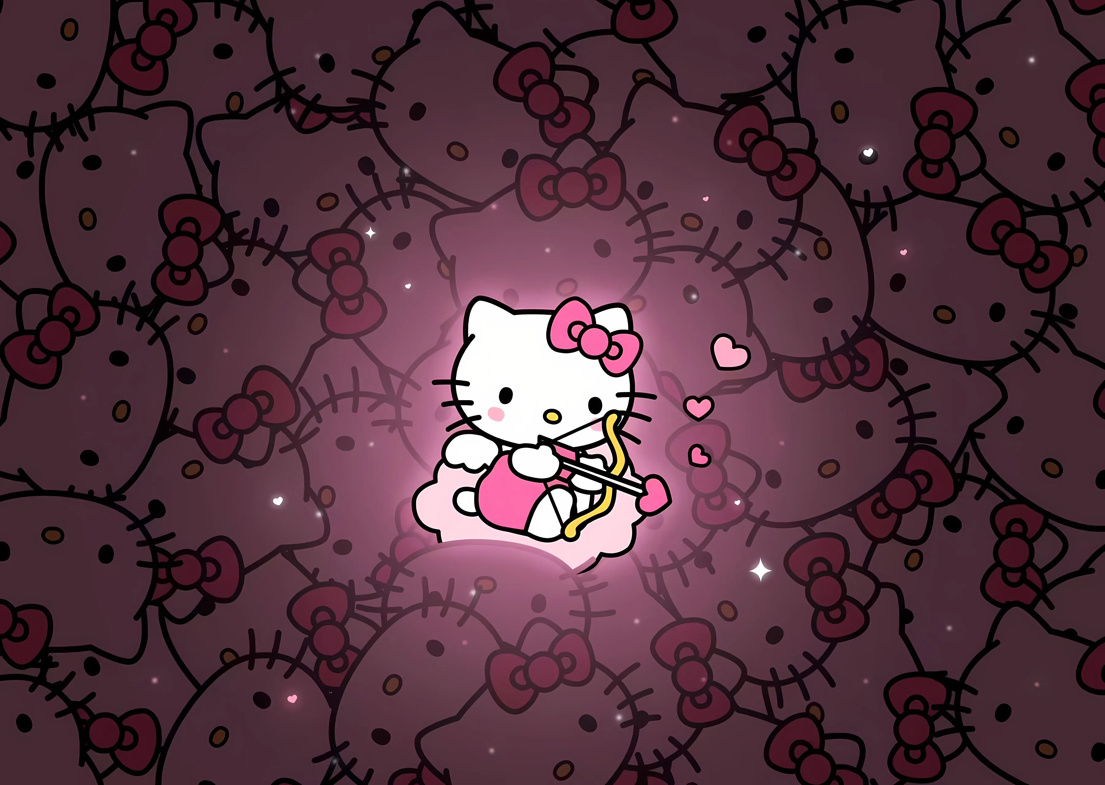 卡通 可爱 凯蒂猫 插画 壁纸预览
