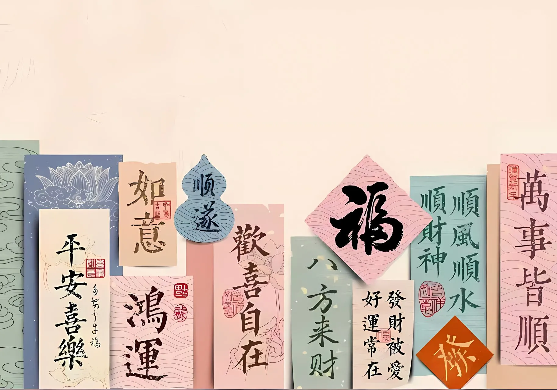 励志 文字 万事如意 上上签 壁纸预览