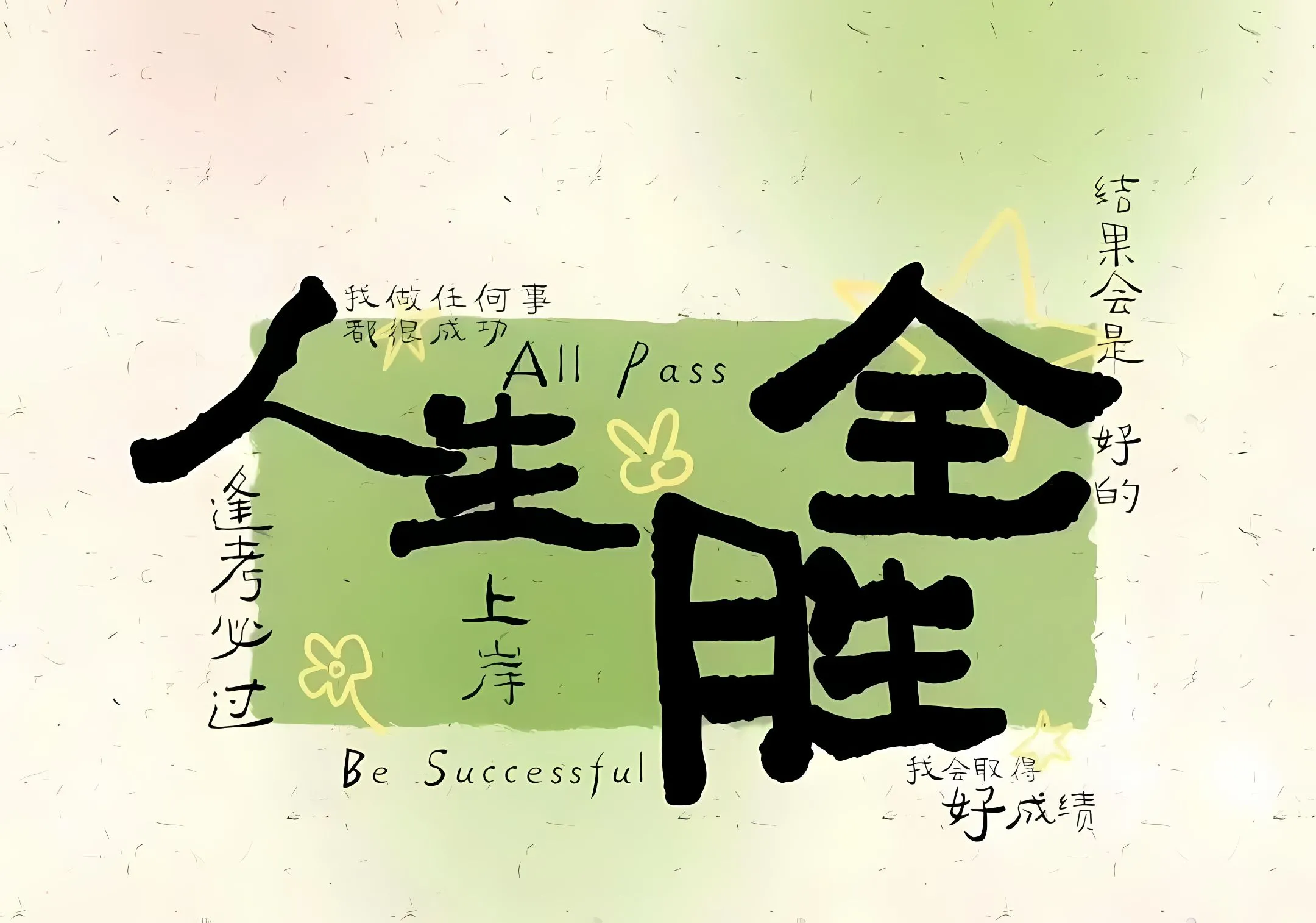 励志 学习 文字 人生全胜 壁纸预览