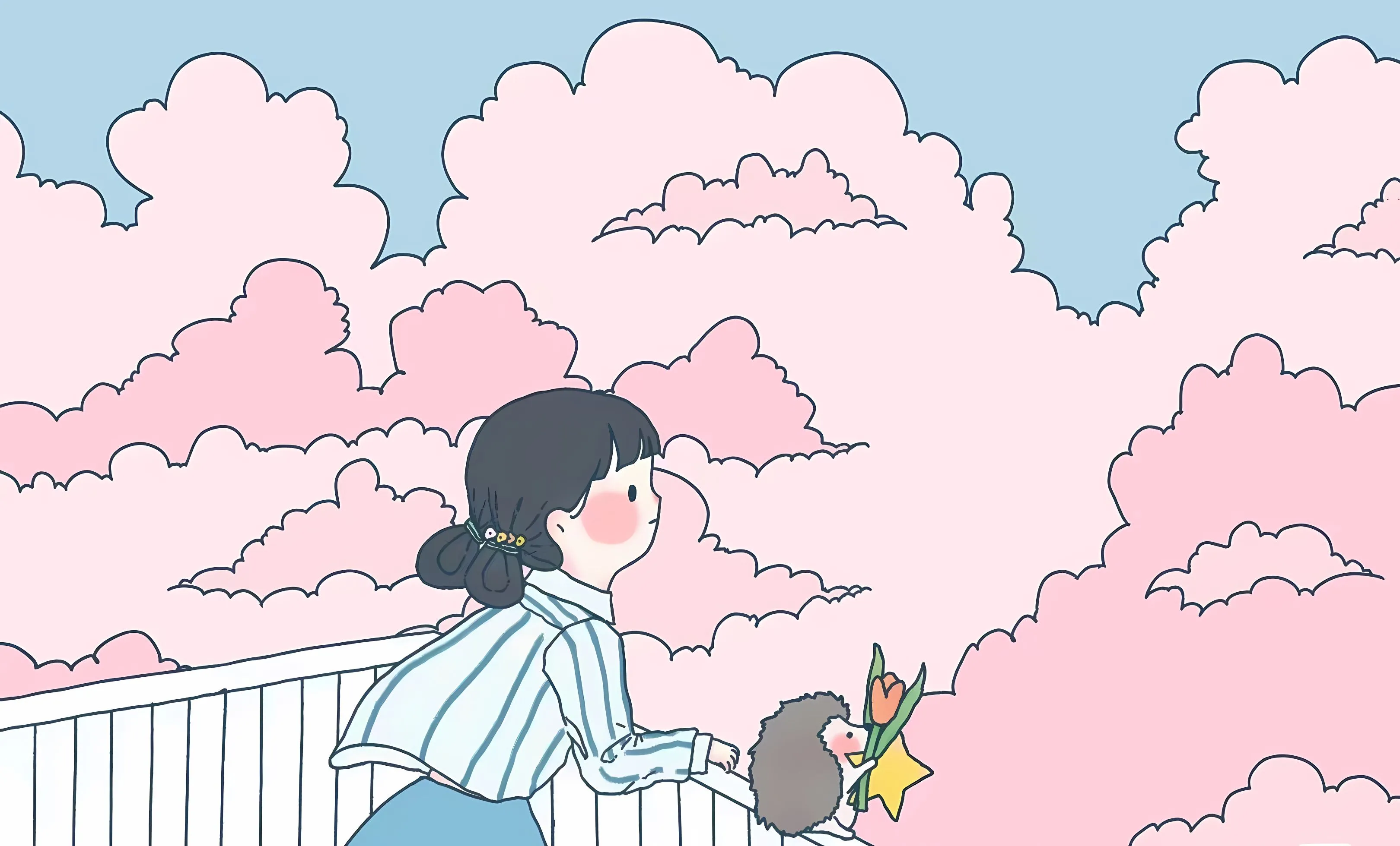 动漫 动漫少女 少女心 粉色系 壁纸预览