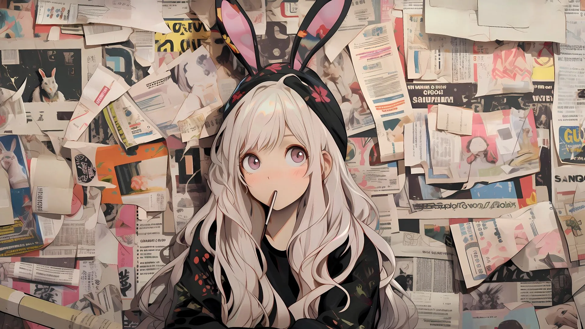 美女 报纸美女 壁纸预览