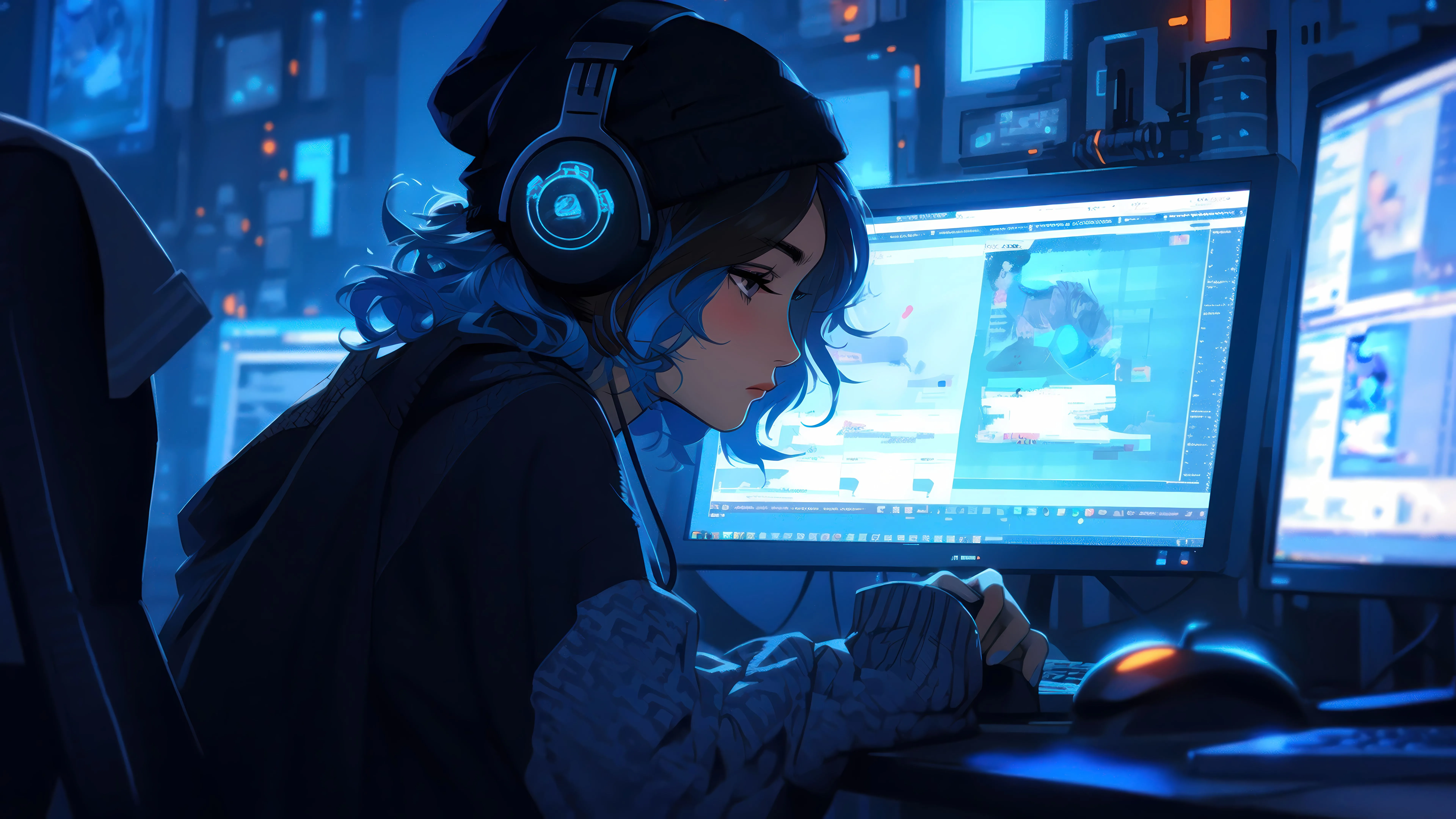 动漫 电竞少女 壁纸预览