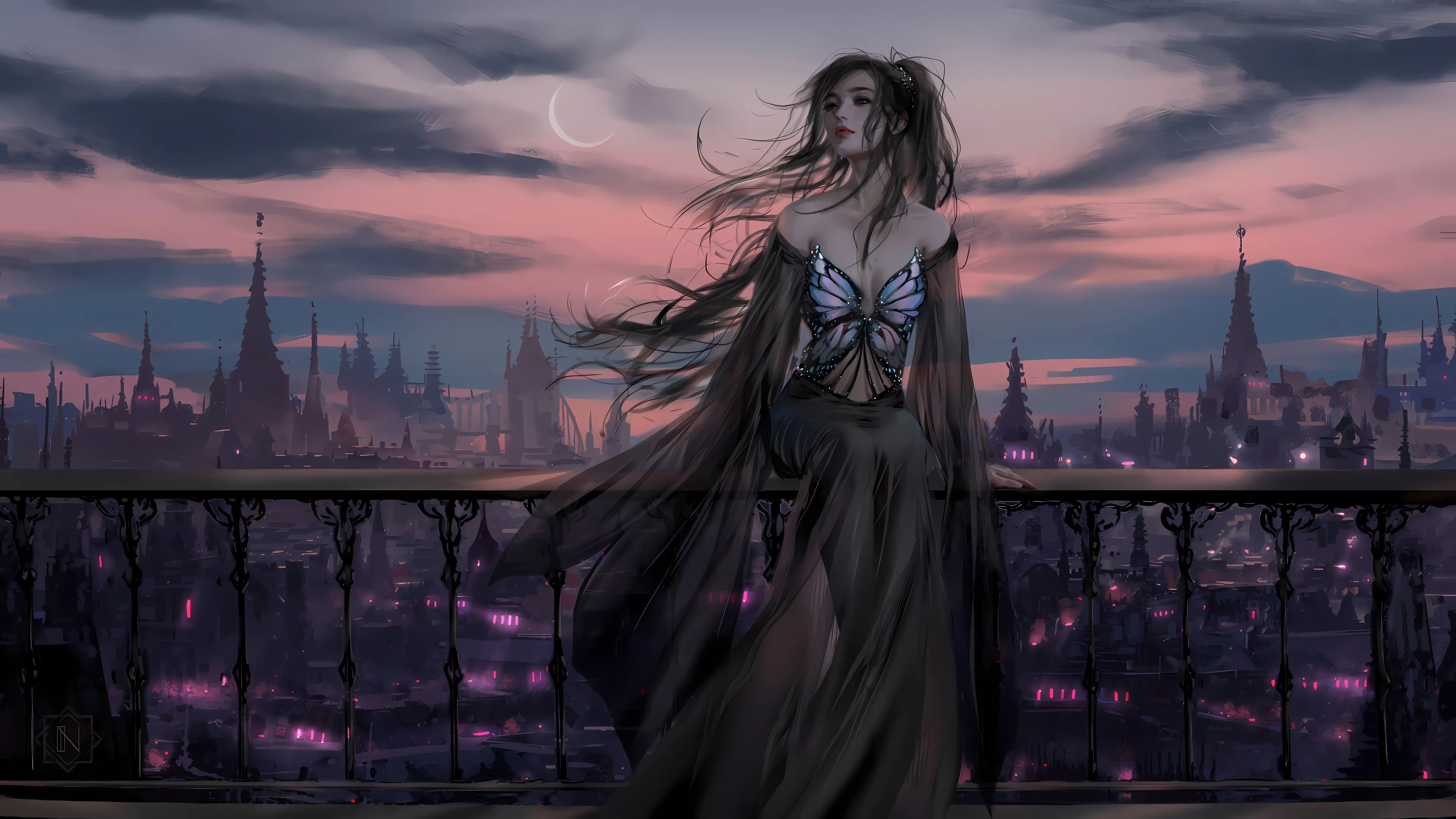 插画 美女 鬼刀 风铃公主 壁纸预览