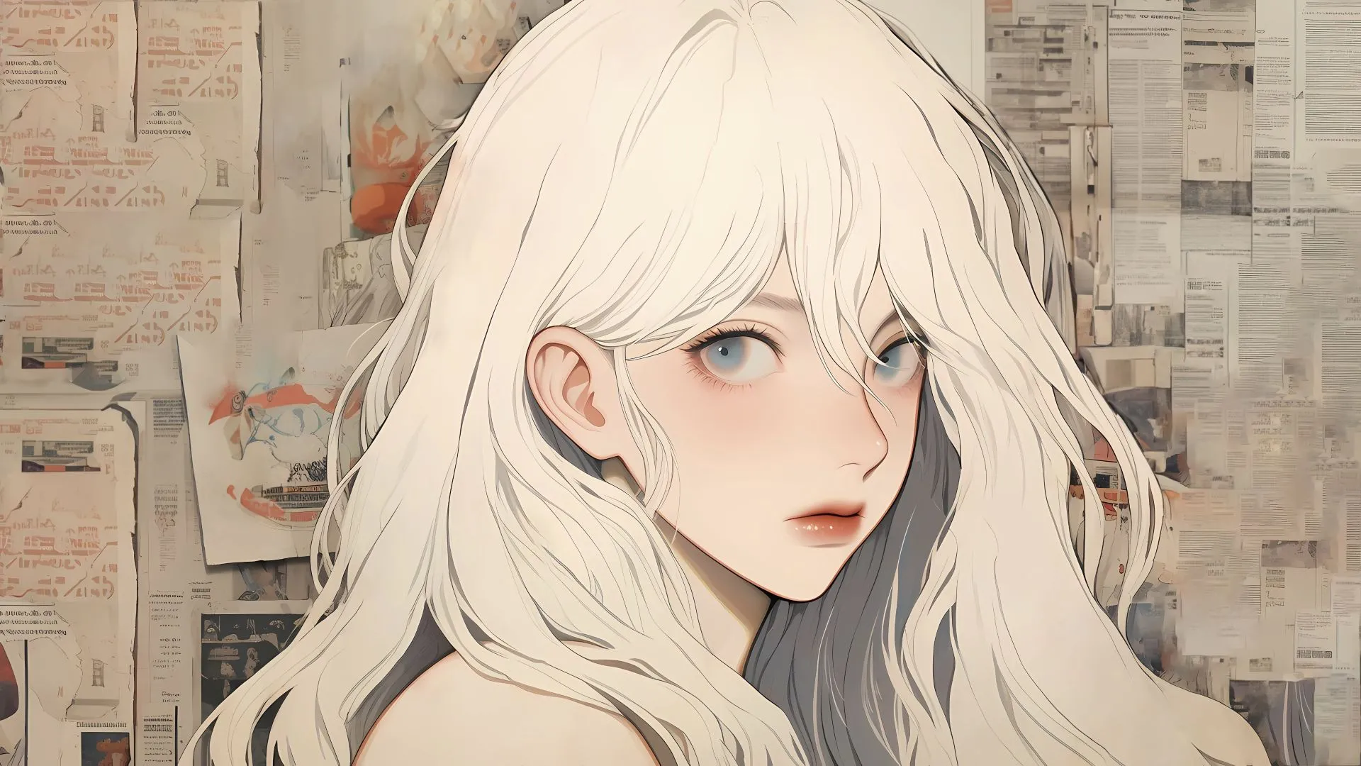 美女 报纸美女 壁纸预览