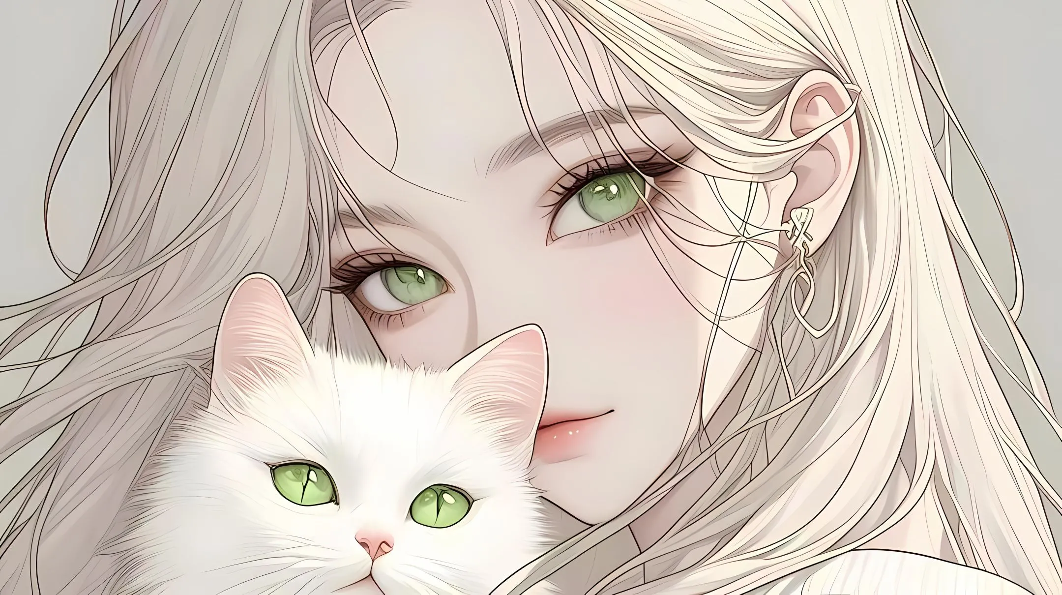 动漫 美女 小动物 猫咪 壁纸预览