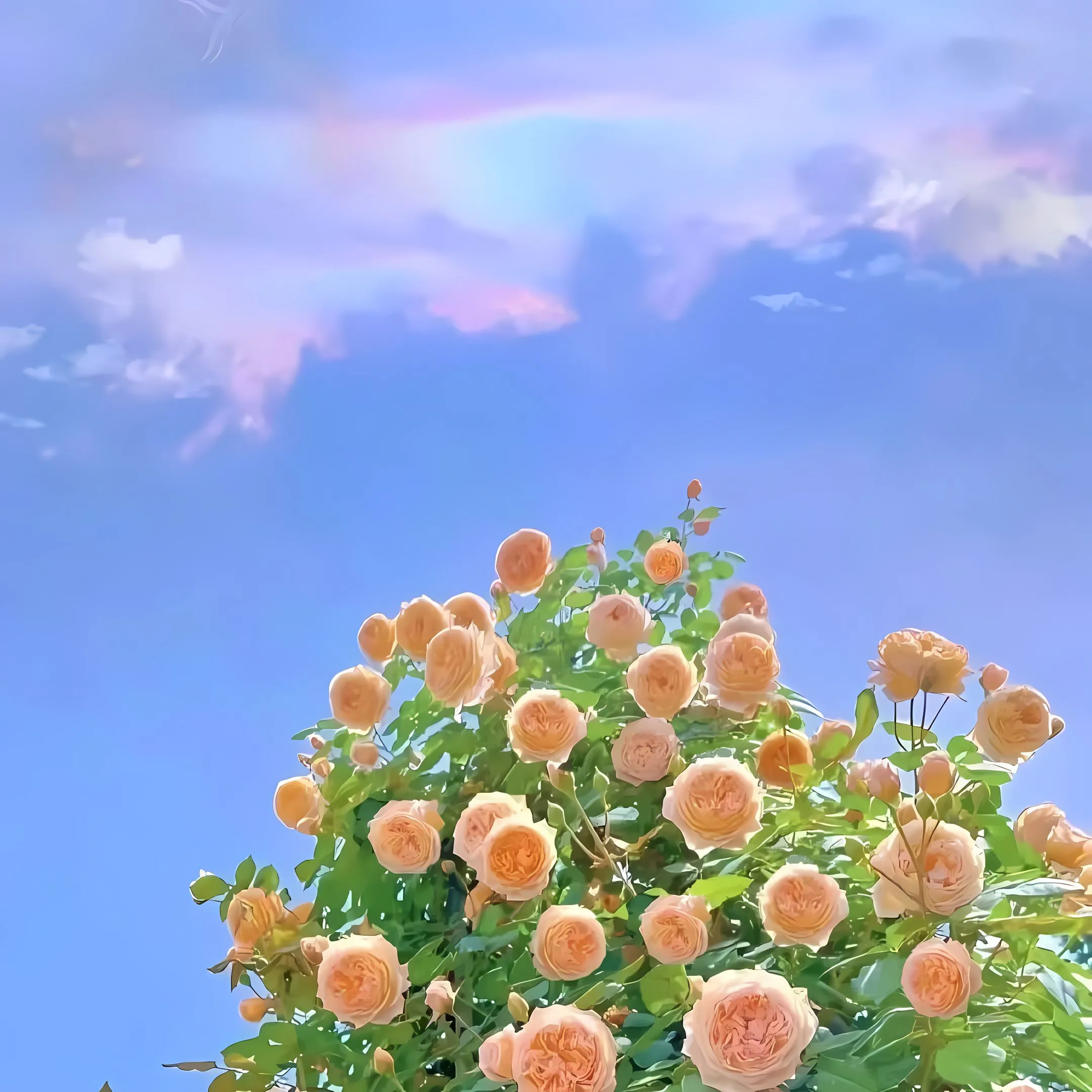 ins风 唯美 鲜花 蓝天白云 壁纸预览